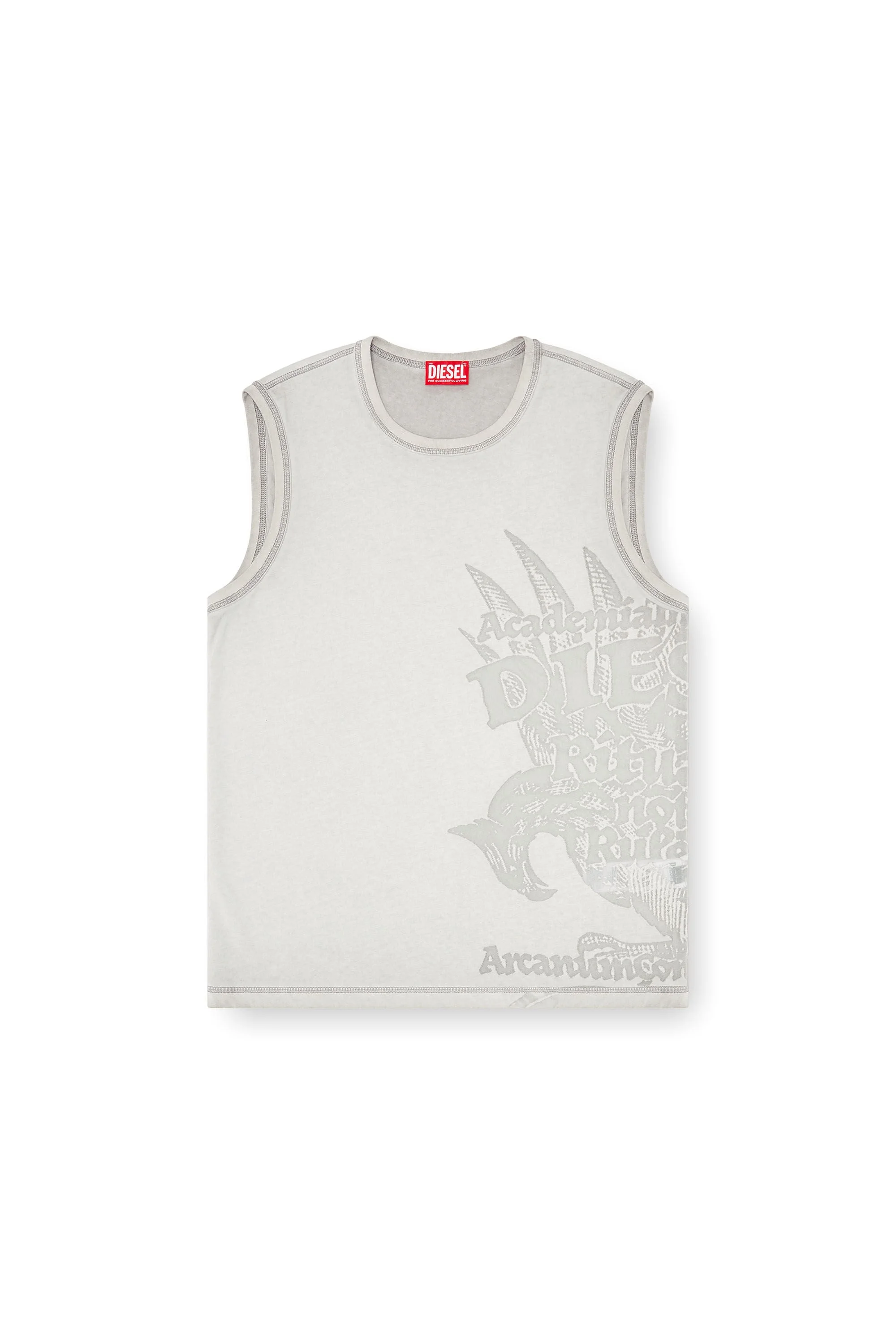 SLEEVELESS JERSEY TOP WITH EMBOSSED GRAPHICS - 1