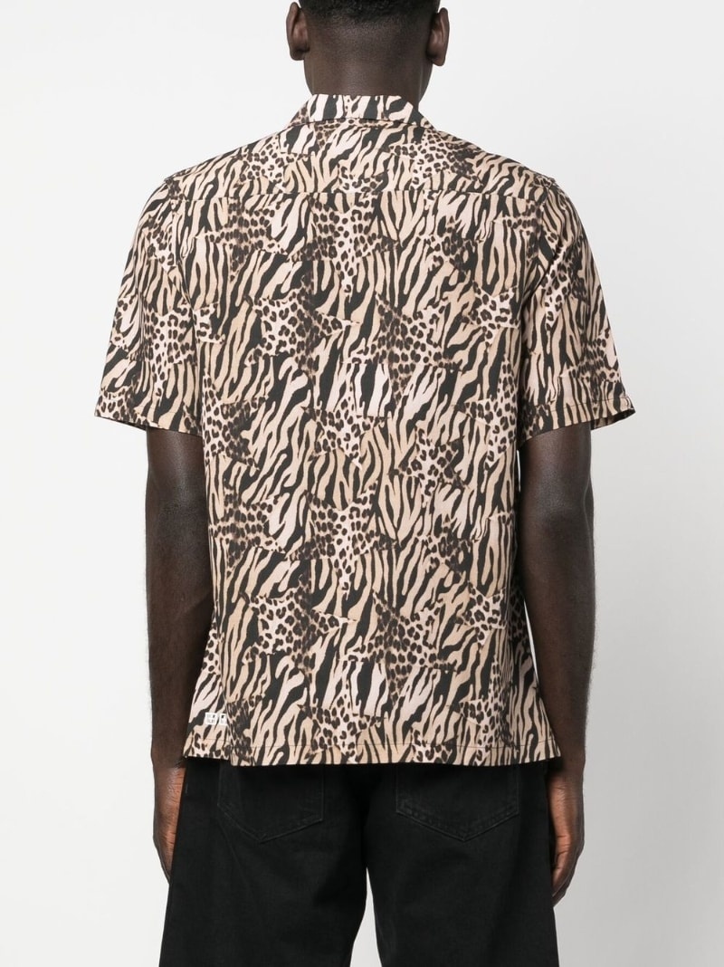 animal-print short-sleeve shirt - 4