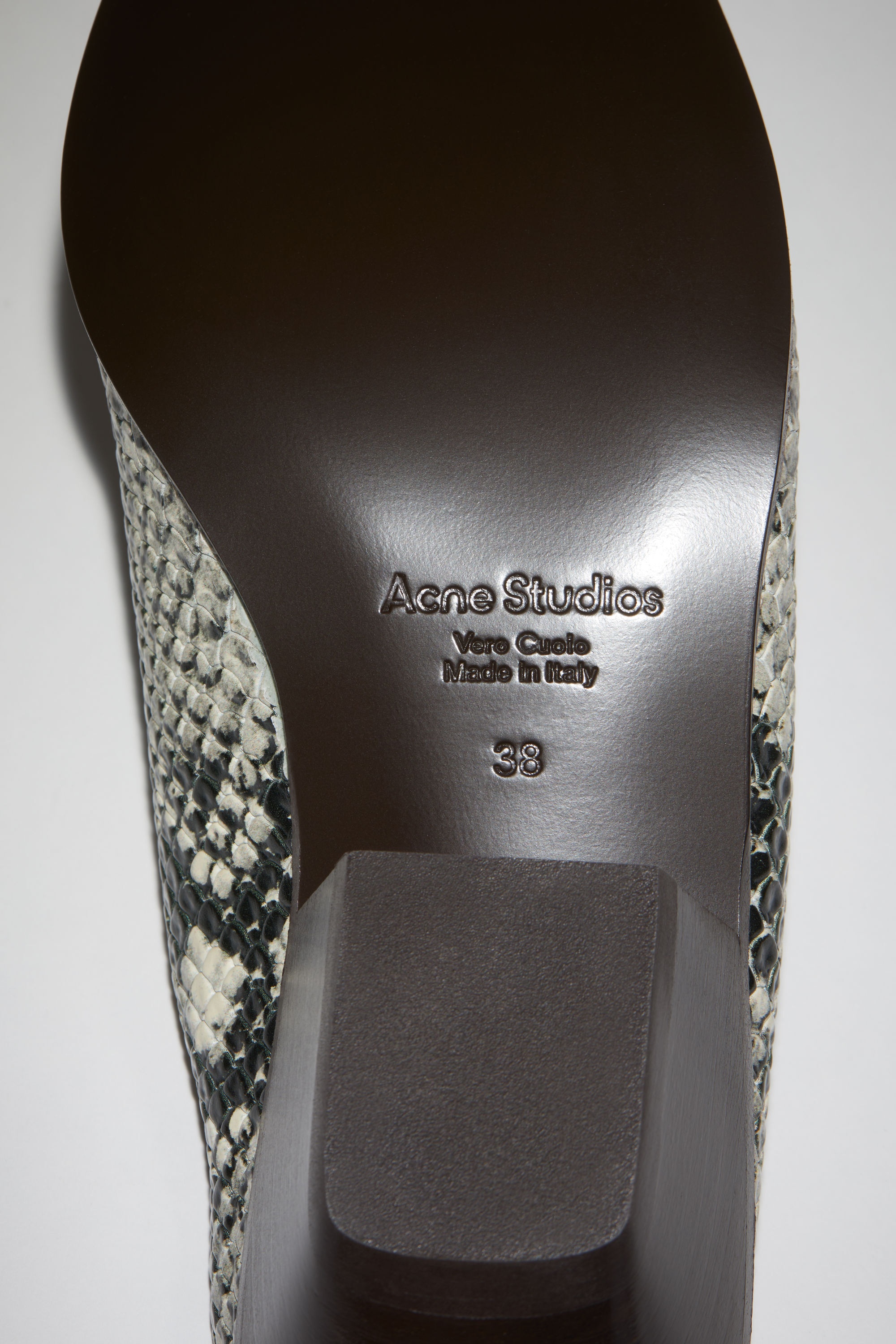 Snake print leather mules - Multi beige - 7