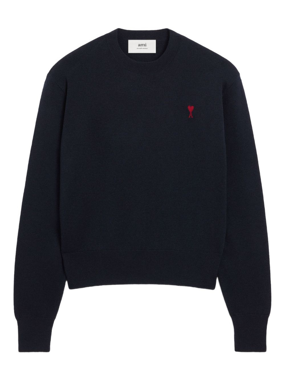 crewneck heart-embroidered sweater - 1