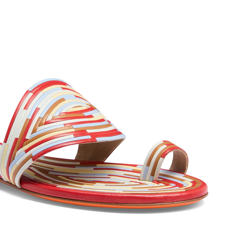 Women's multicolor leather sandal 6