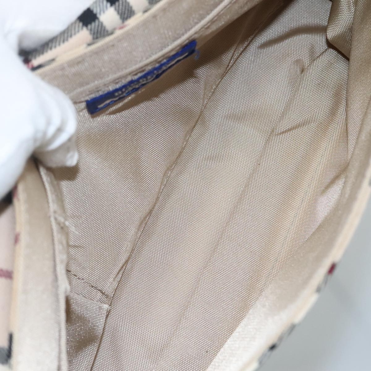 Burberry Nova Check Blue Label Shoulder Bag Canvas Beige - 11