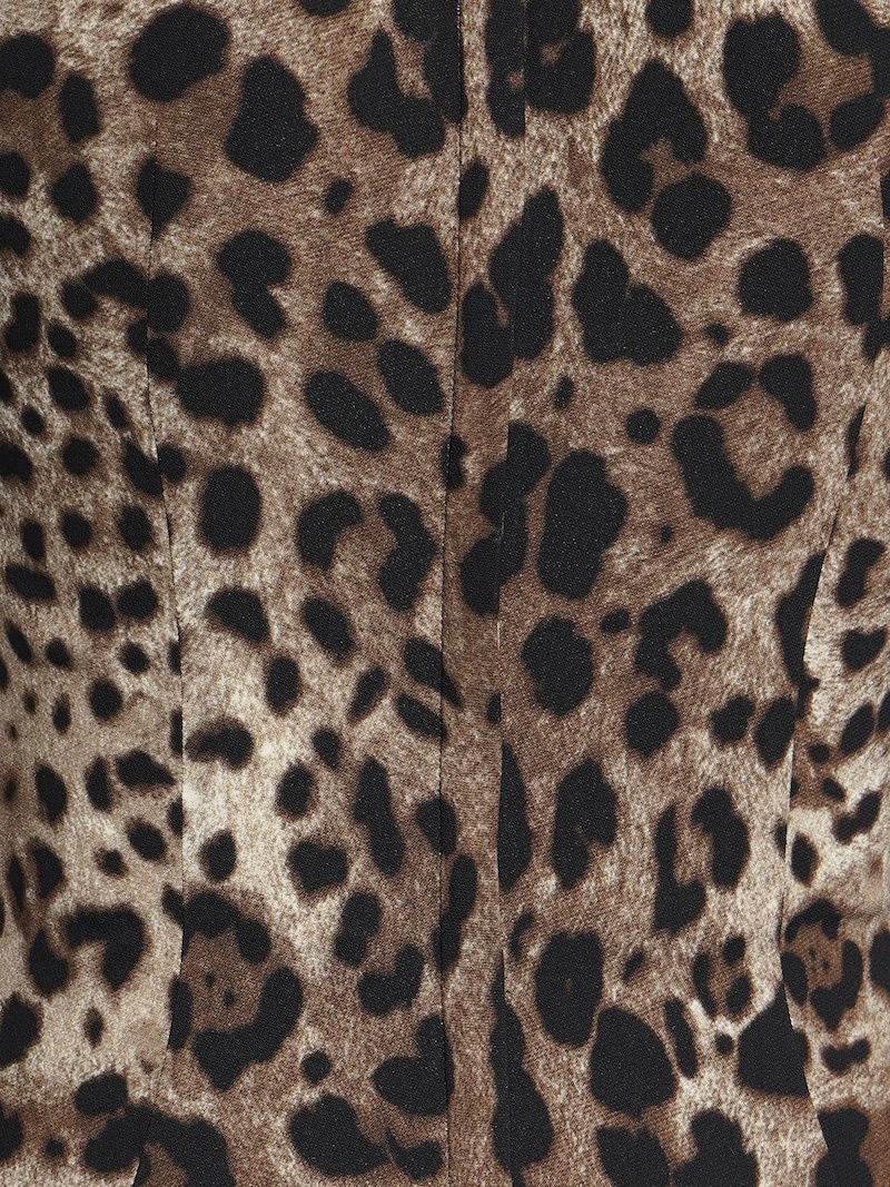 Leopard print cady midi dress - 5