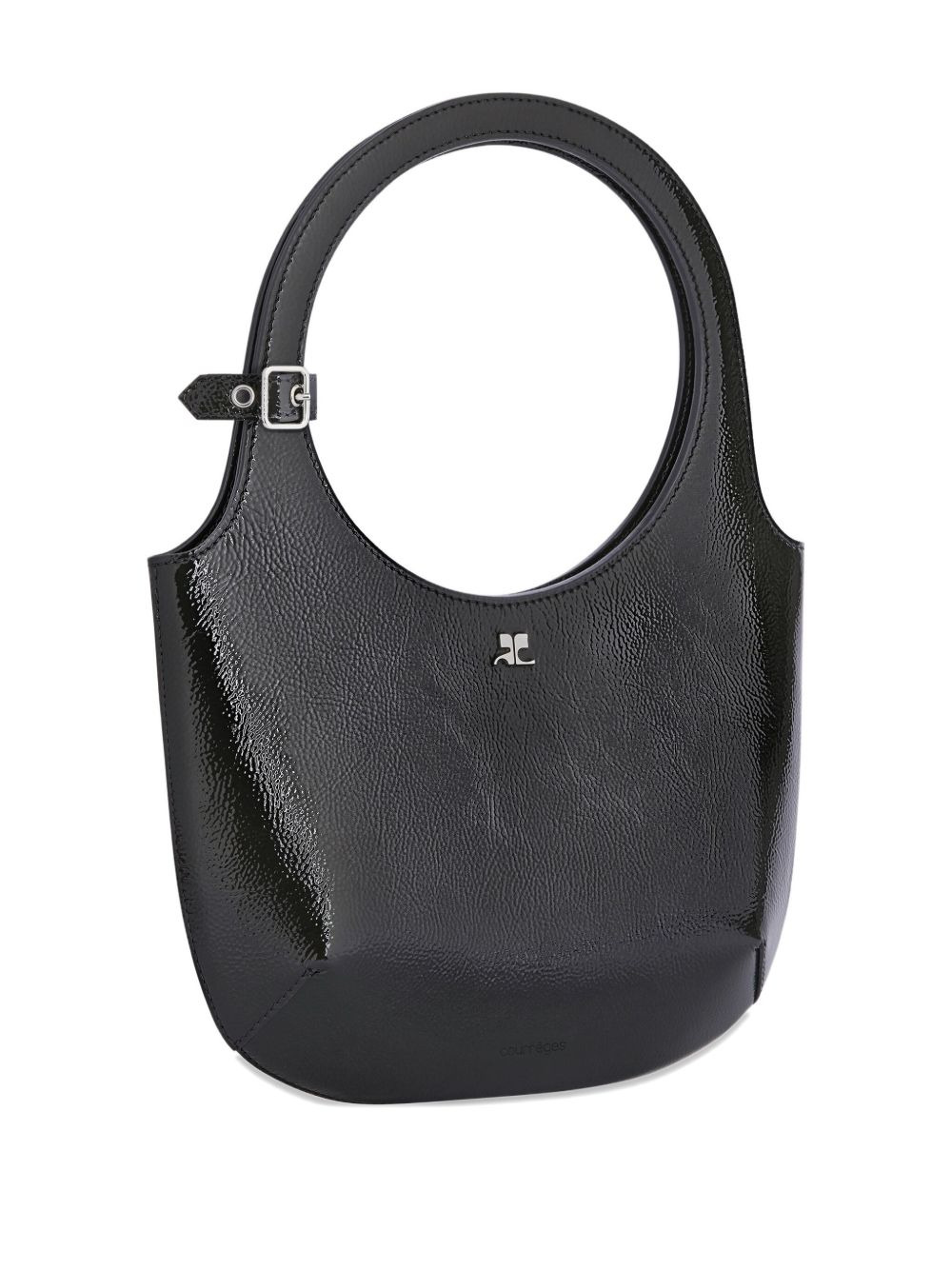 leather curved handbag - 3