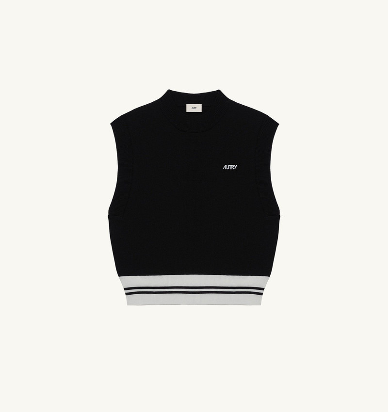 KNIT EMBROIDERED LOGO VEST WOMAN 1