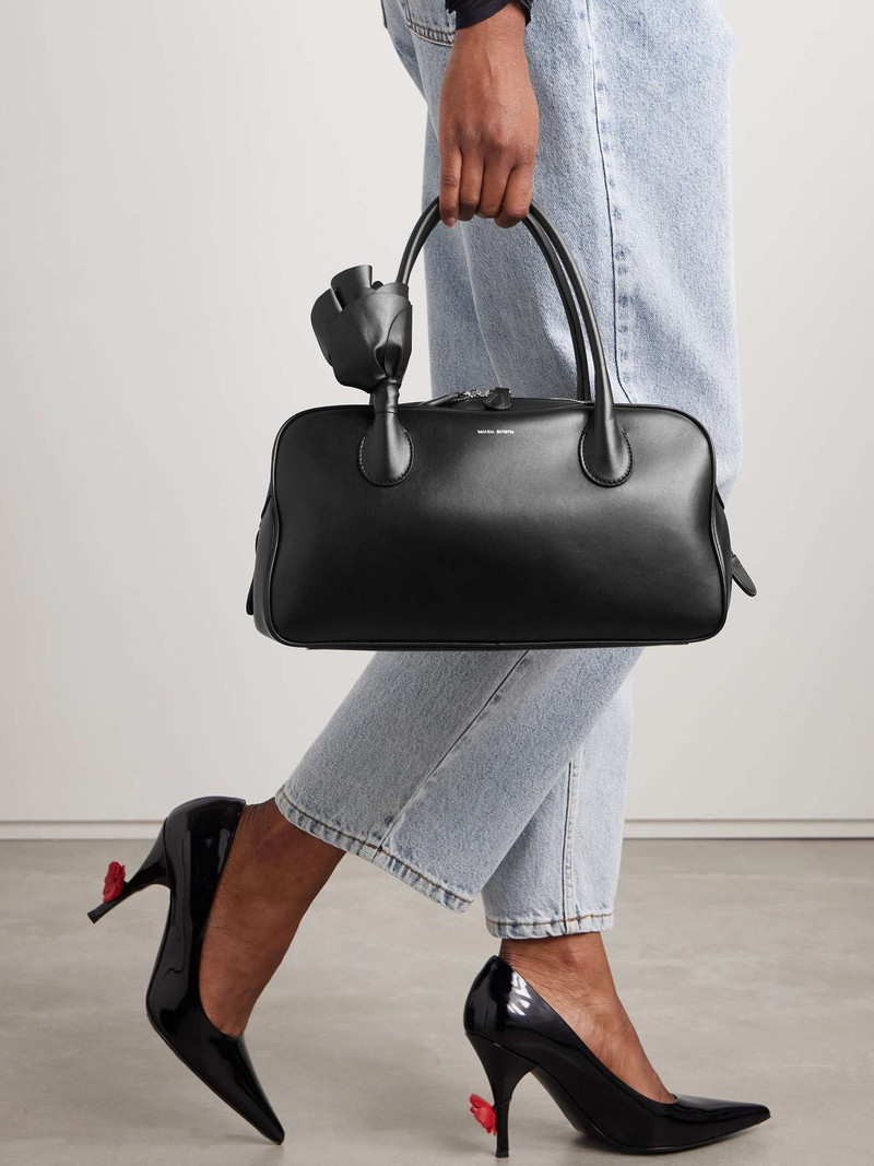 MAGDA BUTRYM Appliquéd leather tote Black outlook