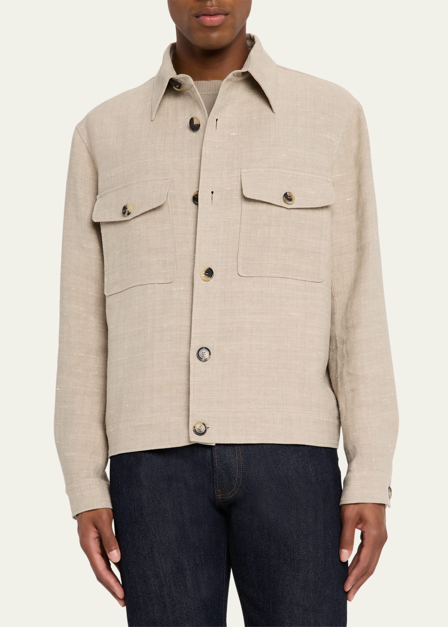Men's Clem Summer Linen and Silk Blouson - 4