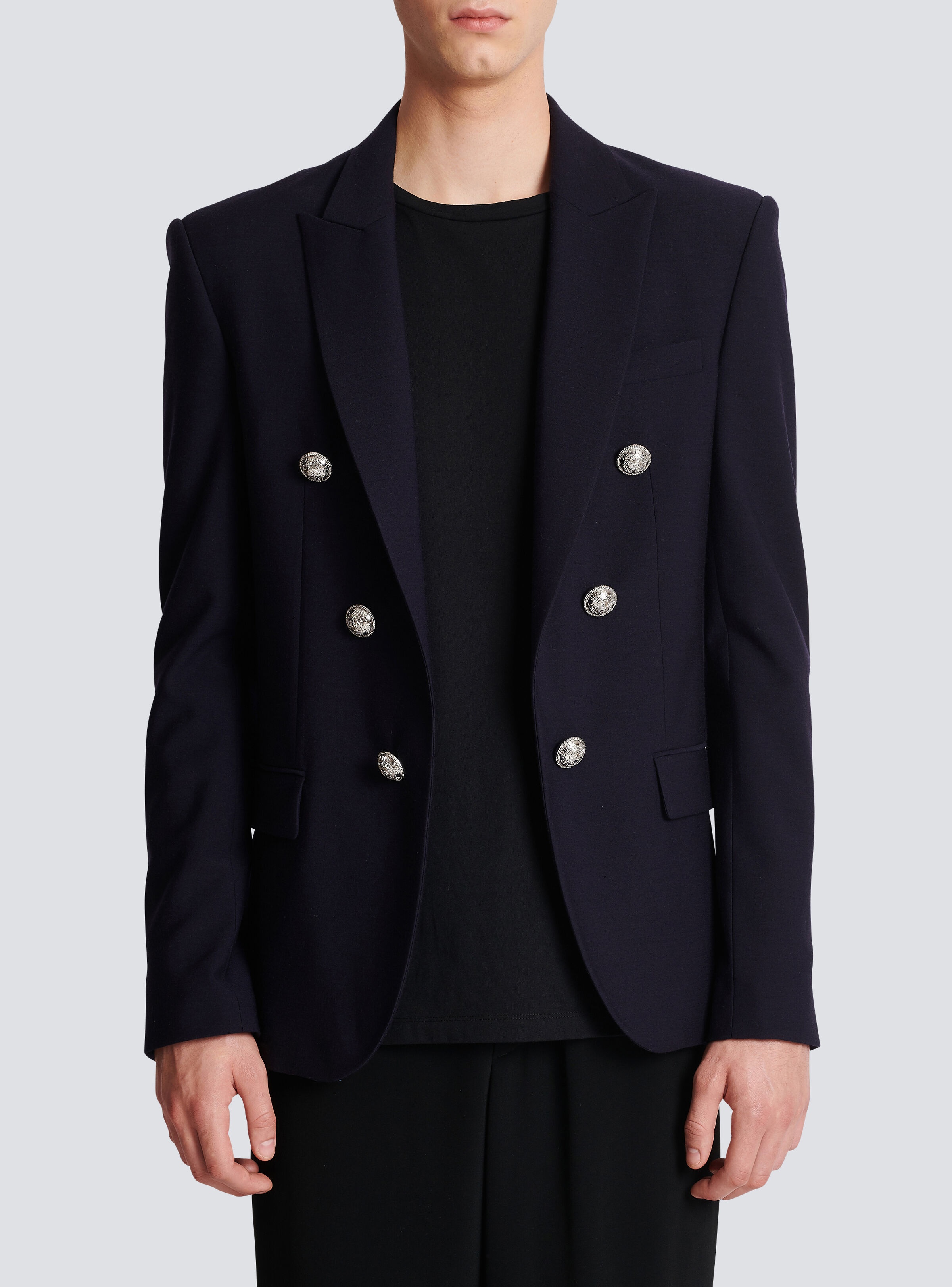 logo patch jersey blazer