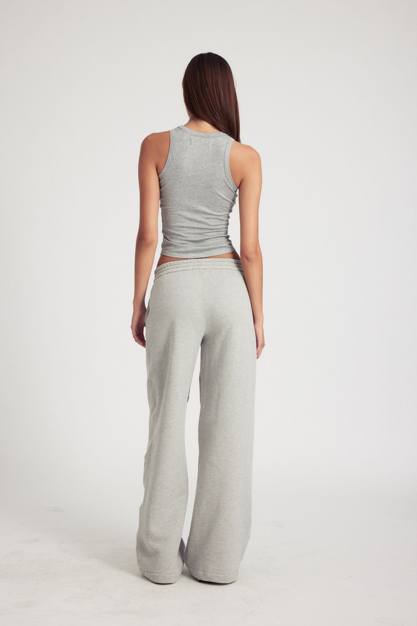 HEATHER GREY RIB HIGH NECK TANK - 5