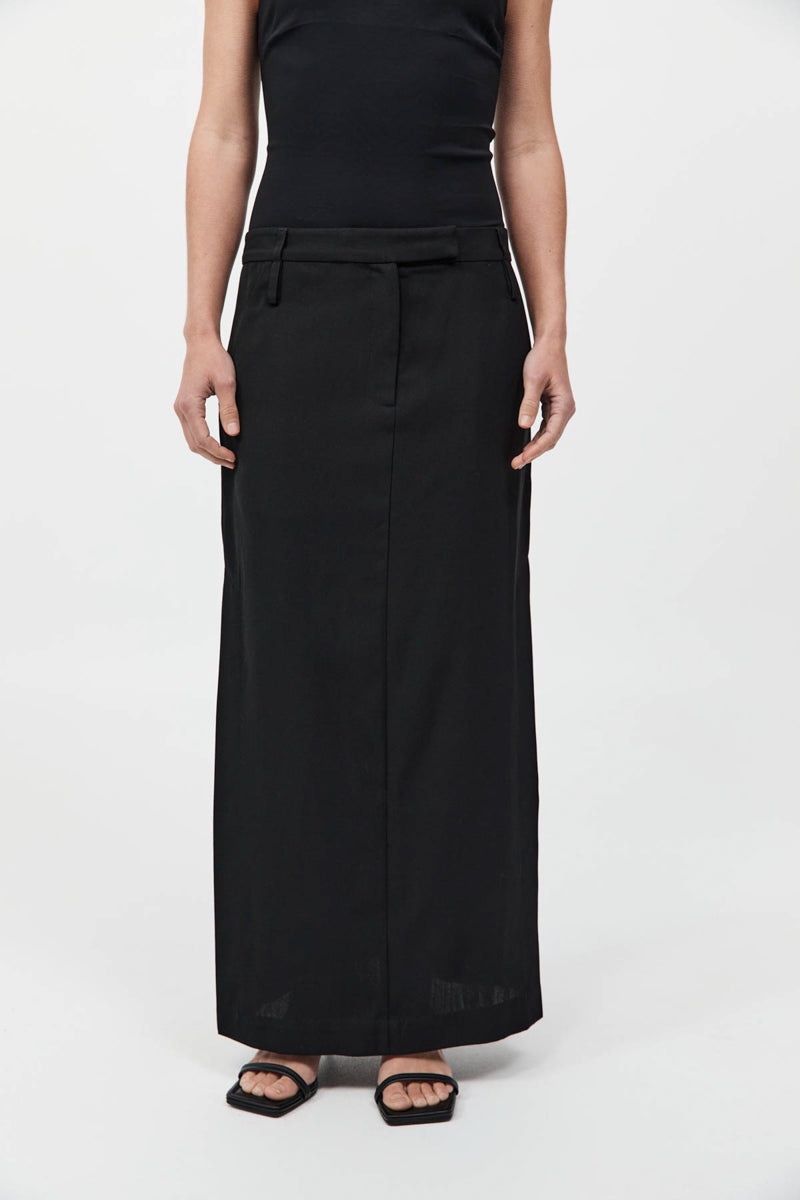 Double Loop Maxi Skirt - Black - 3