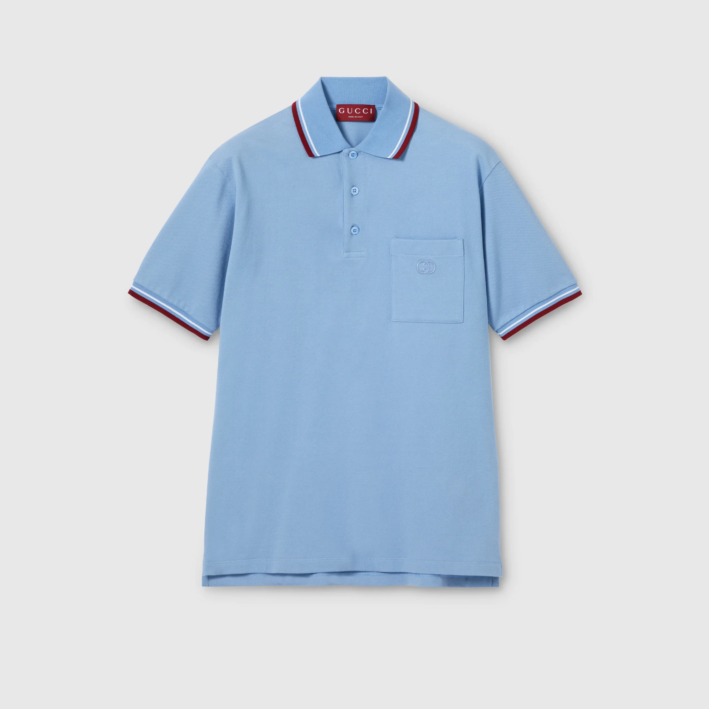 Cotton piquet polo shirt with embroidery - 1