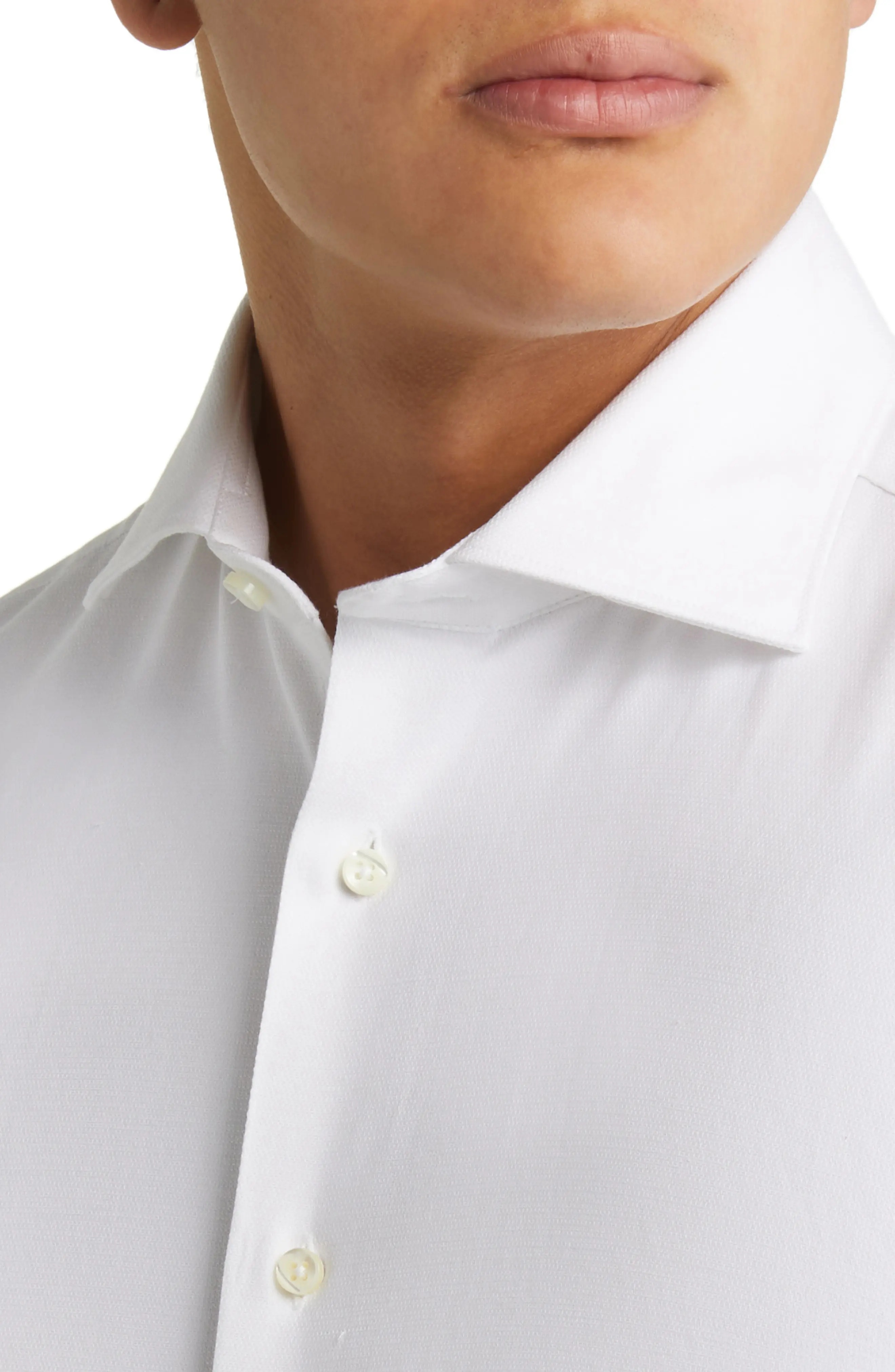 Impeccable Textured Stretch Cotton Dress Shirt - 2