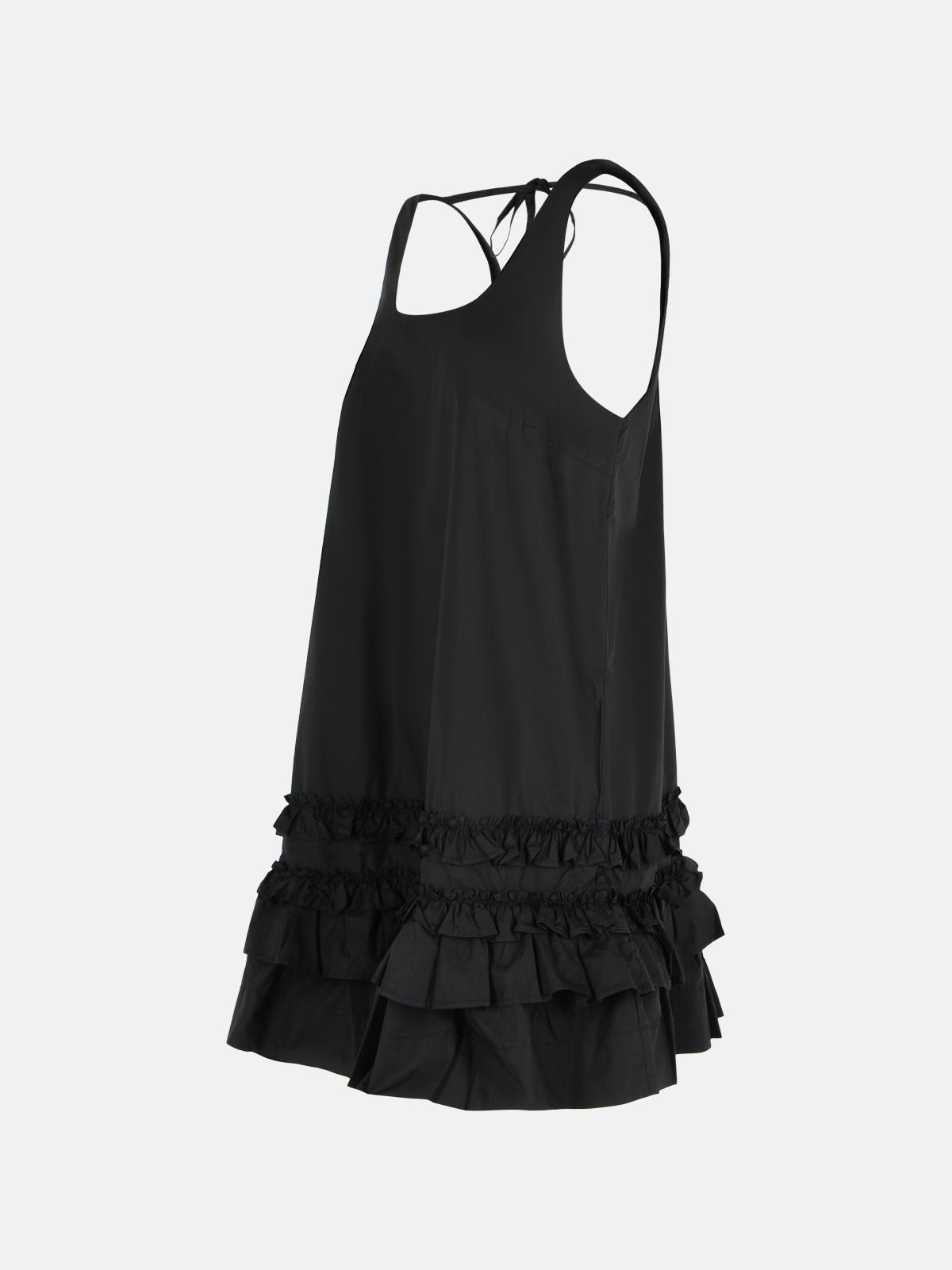 MINI DRESS IN BLACK COTTON POPLIN - 2