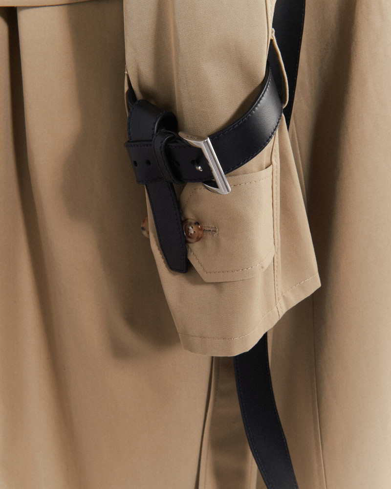 Double-breasted cotton twill trench coat 4