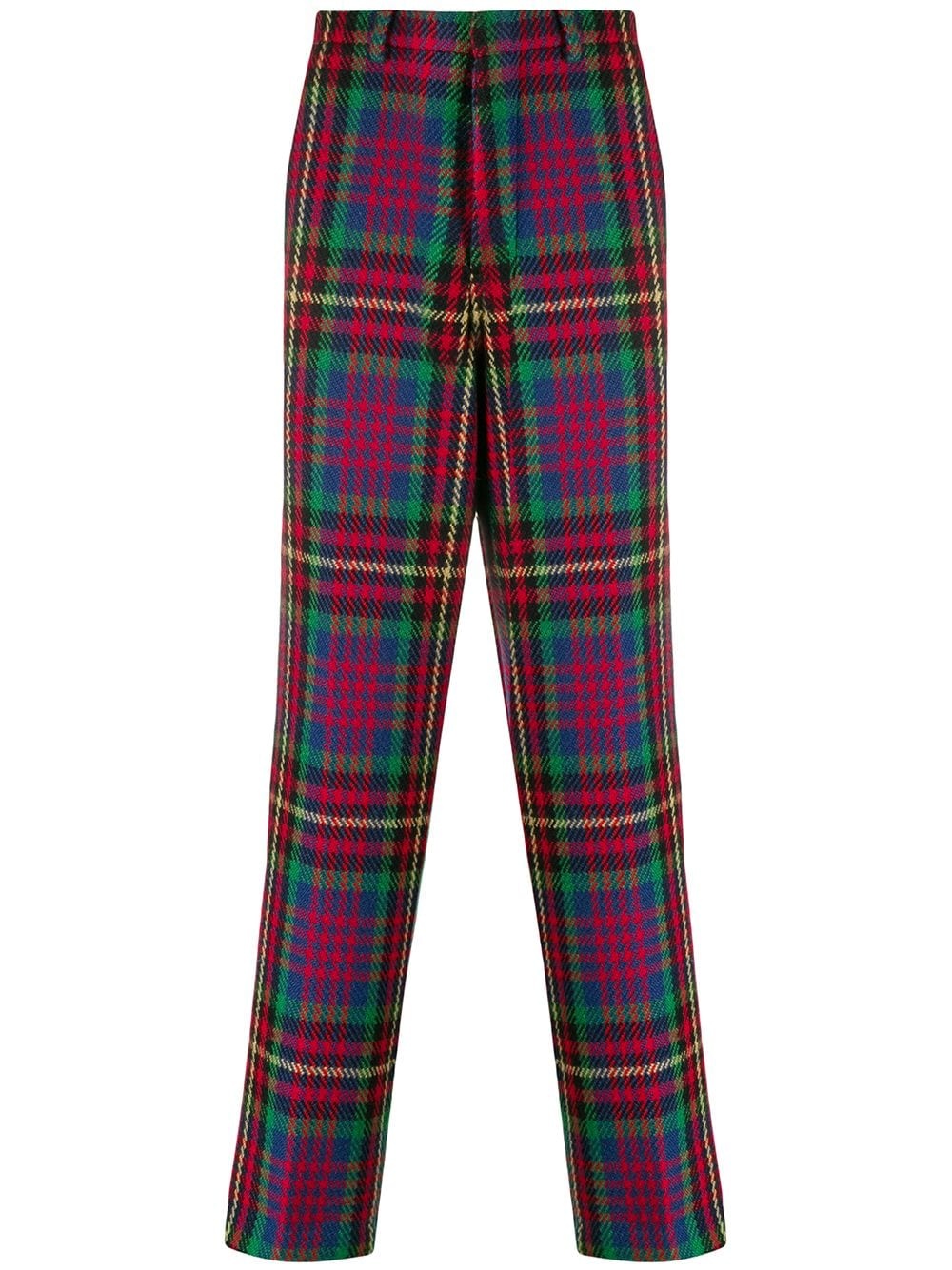 checked wide fit chinos - 1