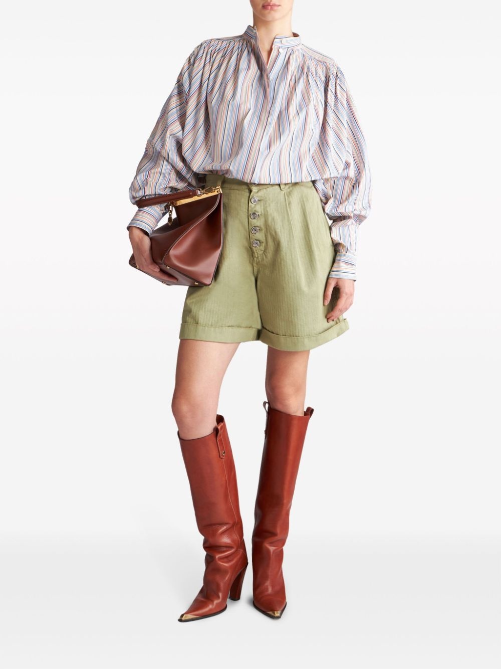 button-up bermuda shorts - 2