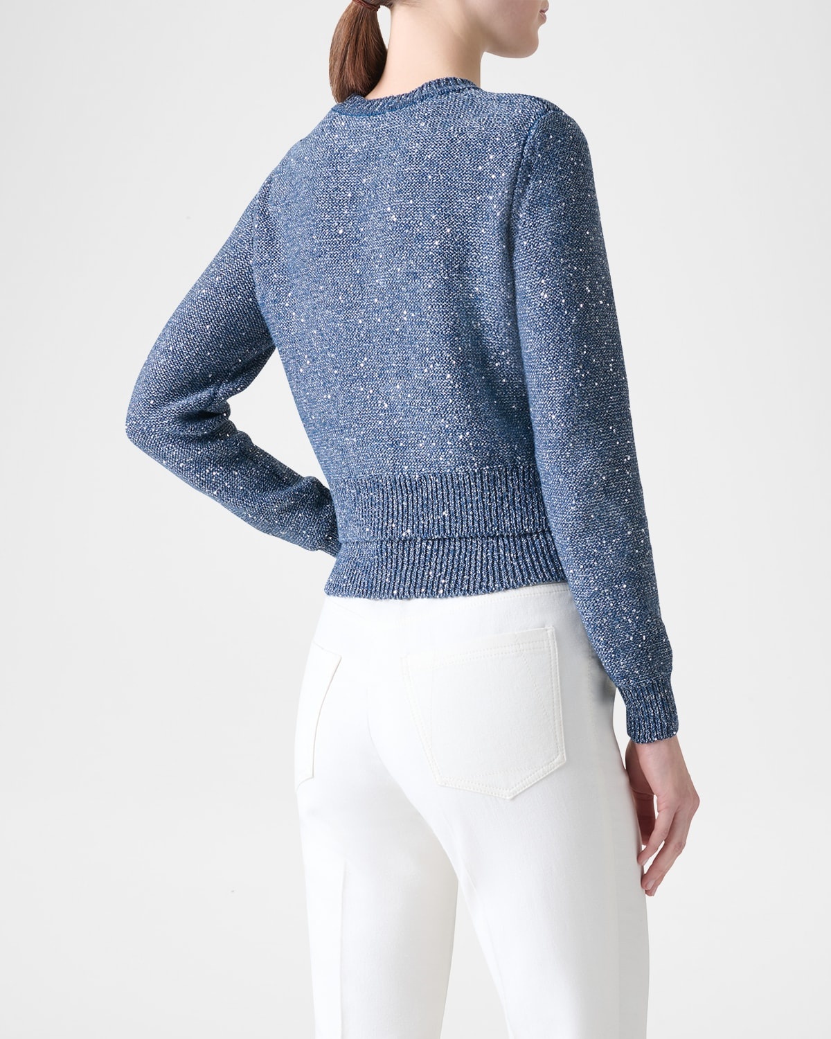 Knit Sequin Button-Front Cardigan - 3