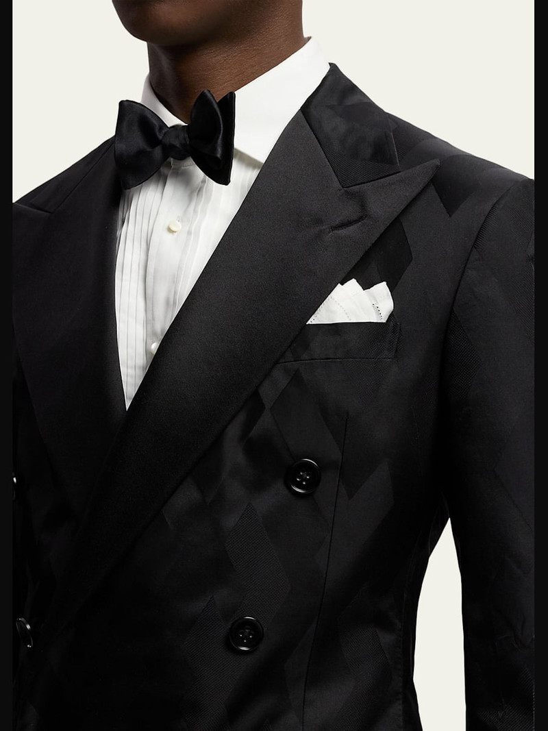 Men's Geometric Peak Lapel Double-Breasted Sport Coat 5