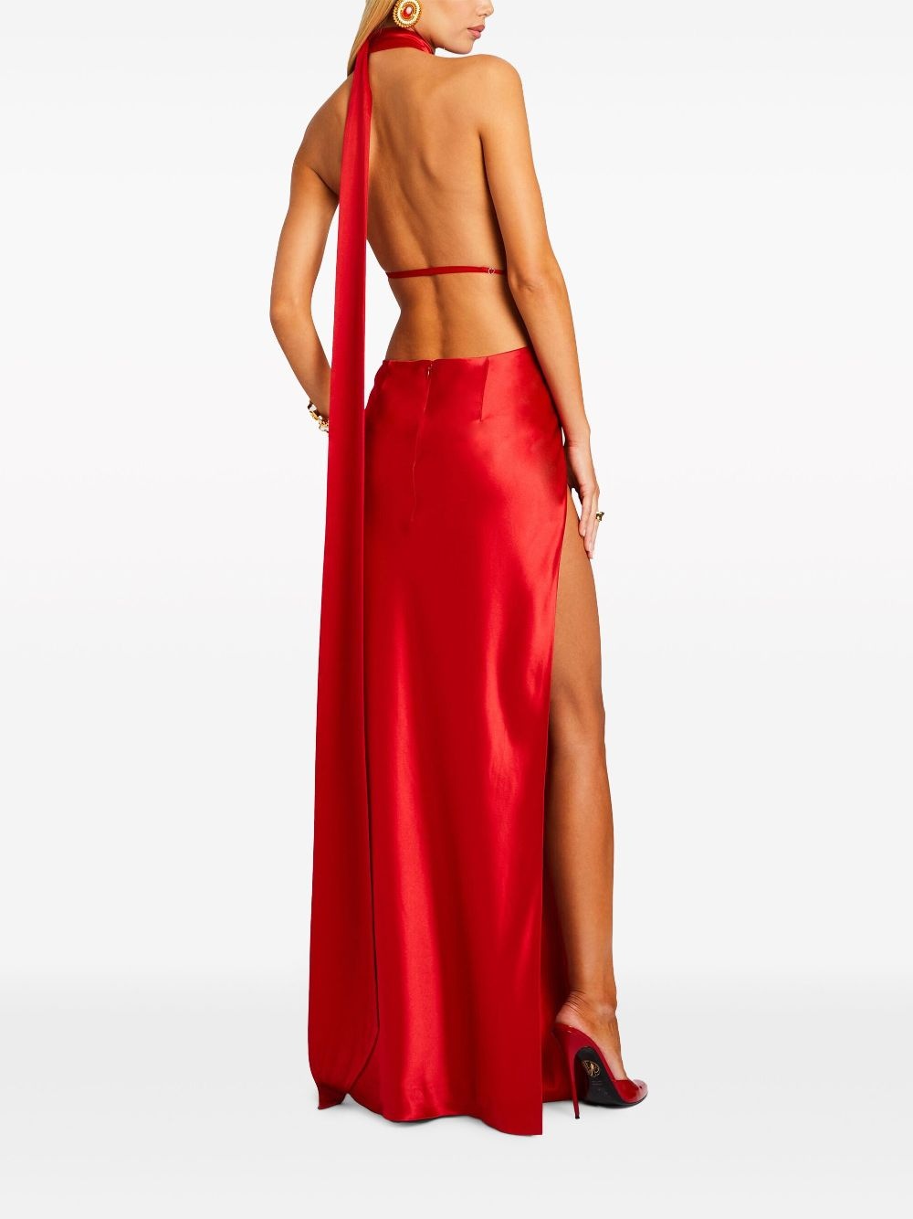 Jagger satin-finish maxi dress - 4