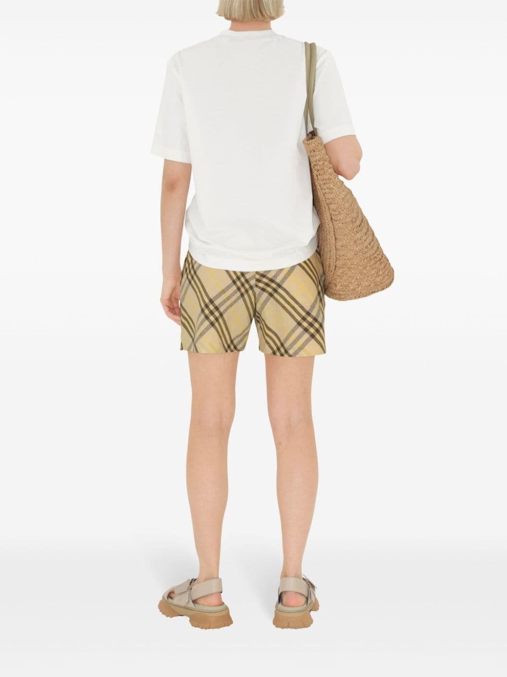 Check linen shorts - 4