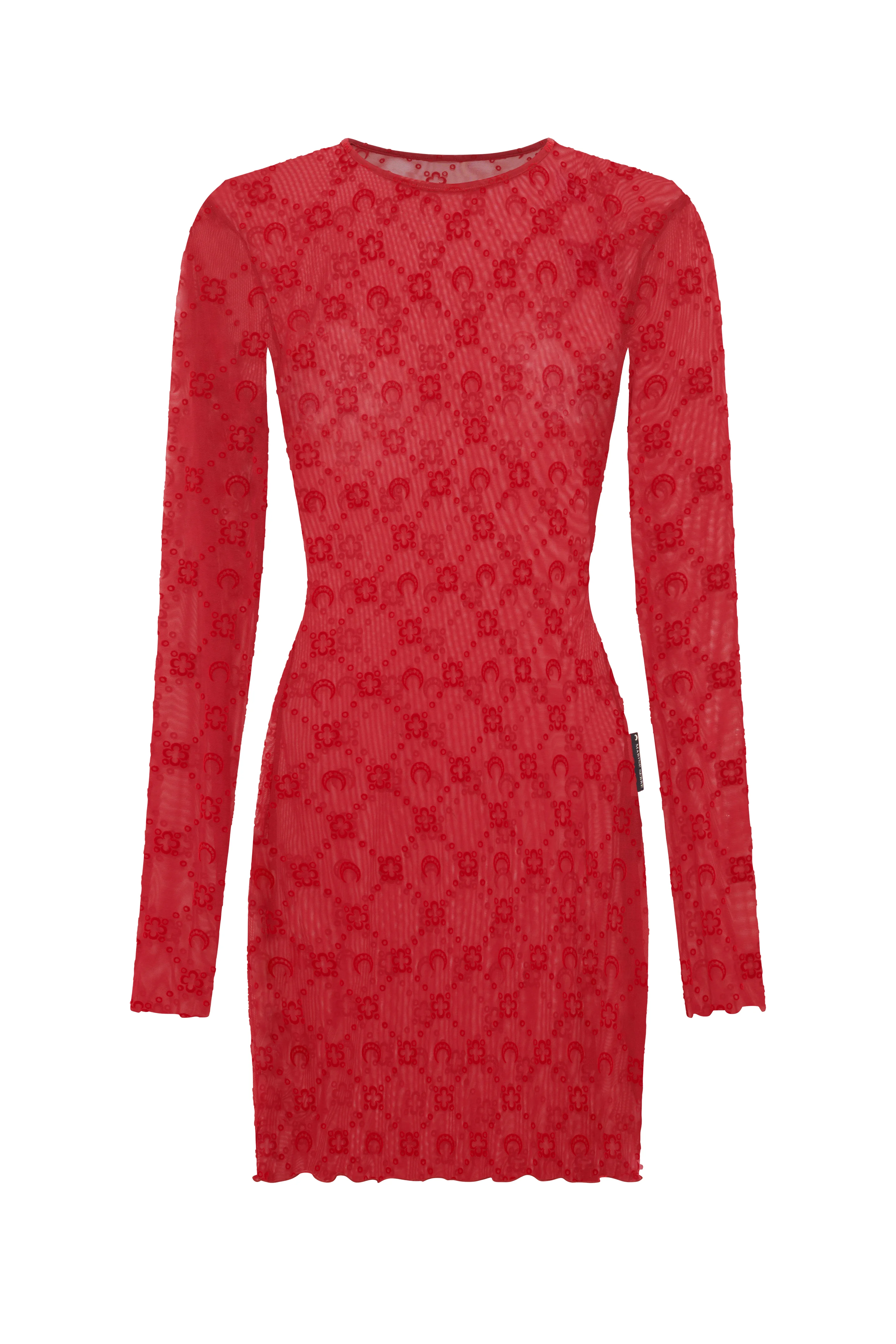 MOONOGRAM MESH FLOCK LS MINI CREWNECK DRESS - 1