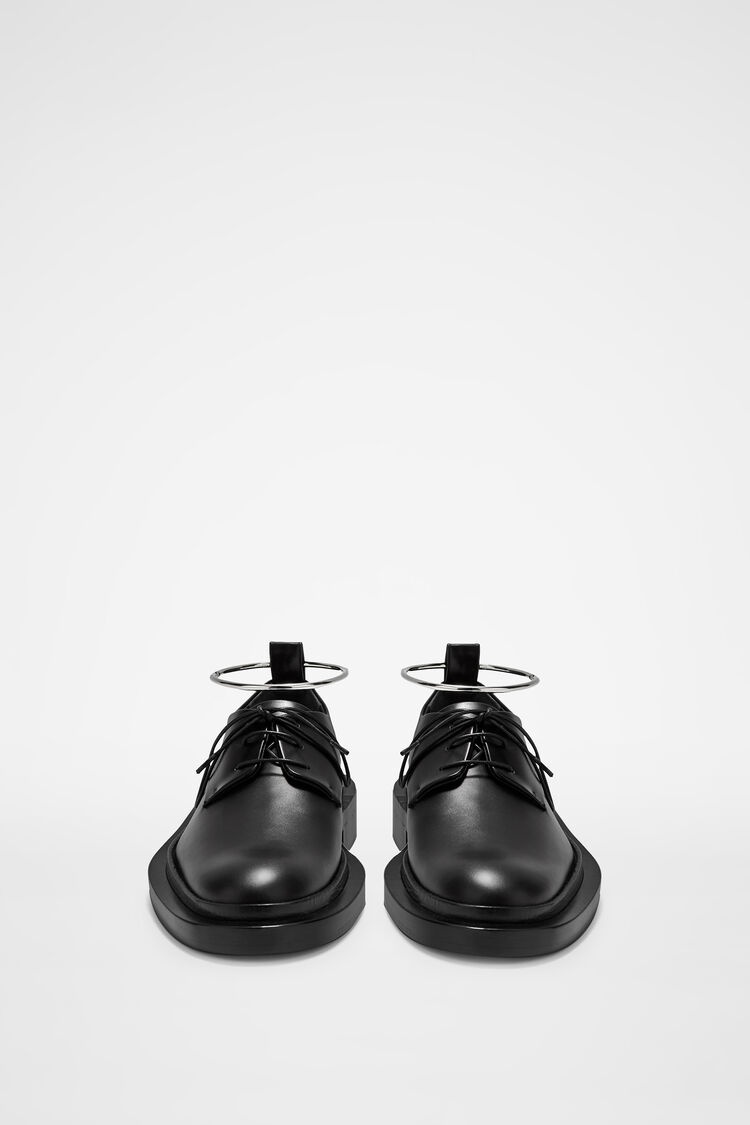 Jil Sander round-toe leather derby shoes - Black