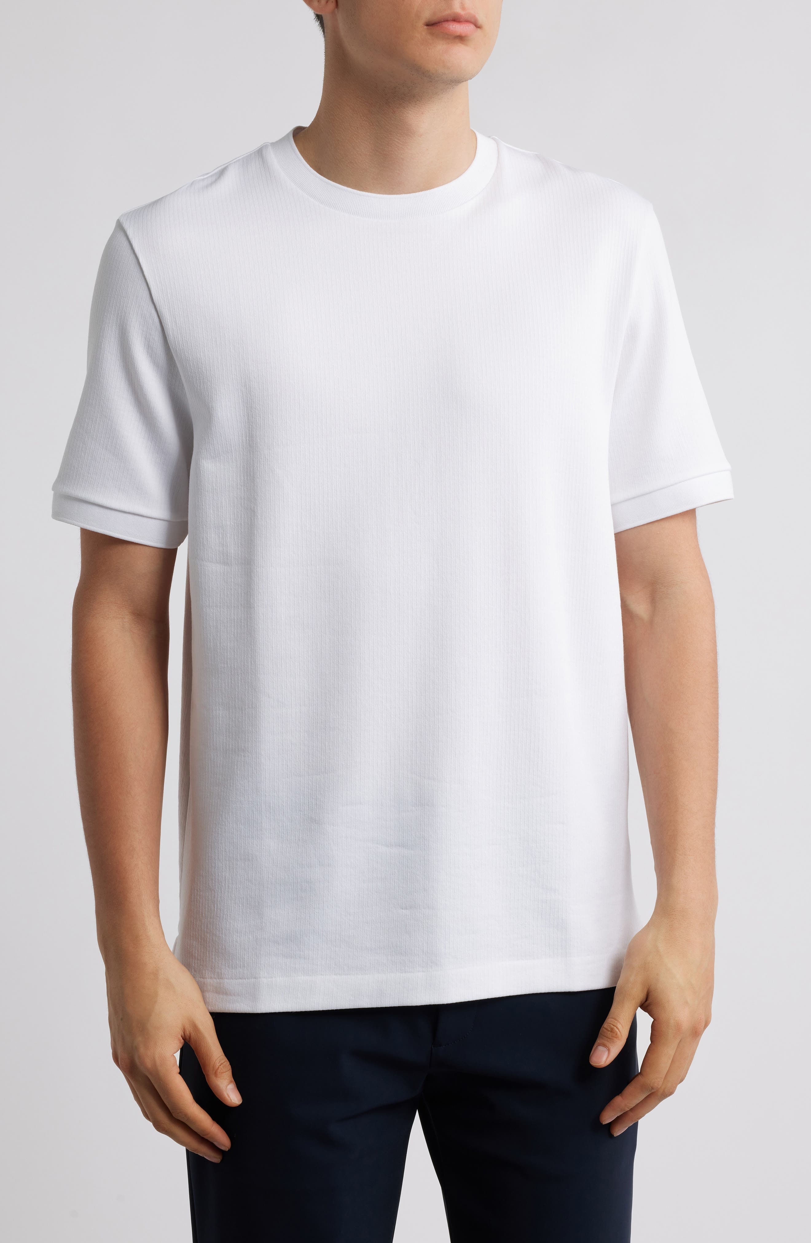 BOSS Taut Solid Cotton Blend T-Shirt in White at Nordstrom - 1