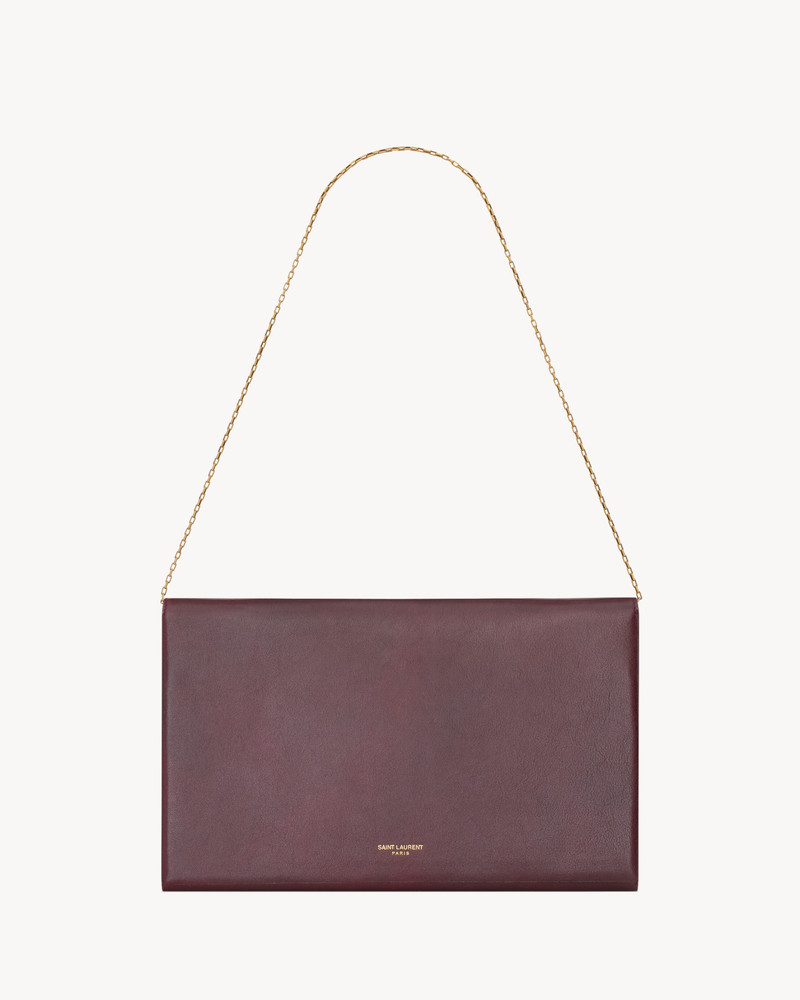 SAINT LAURENT LETTER LARGE POUCH ON CHAIN IN LEATHER outlook