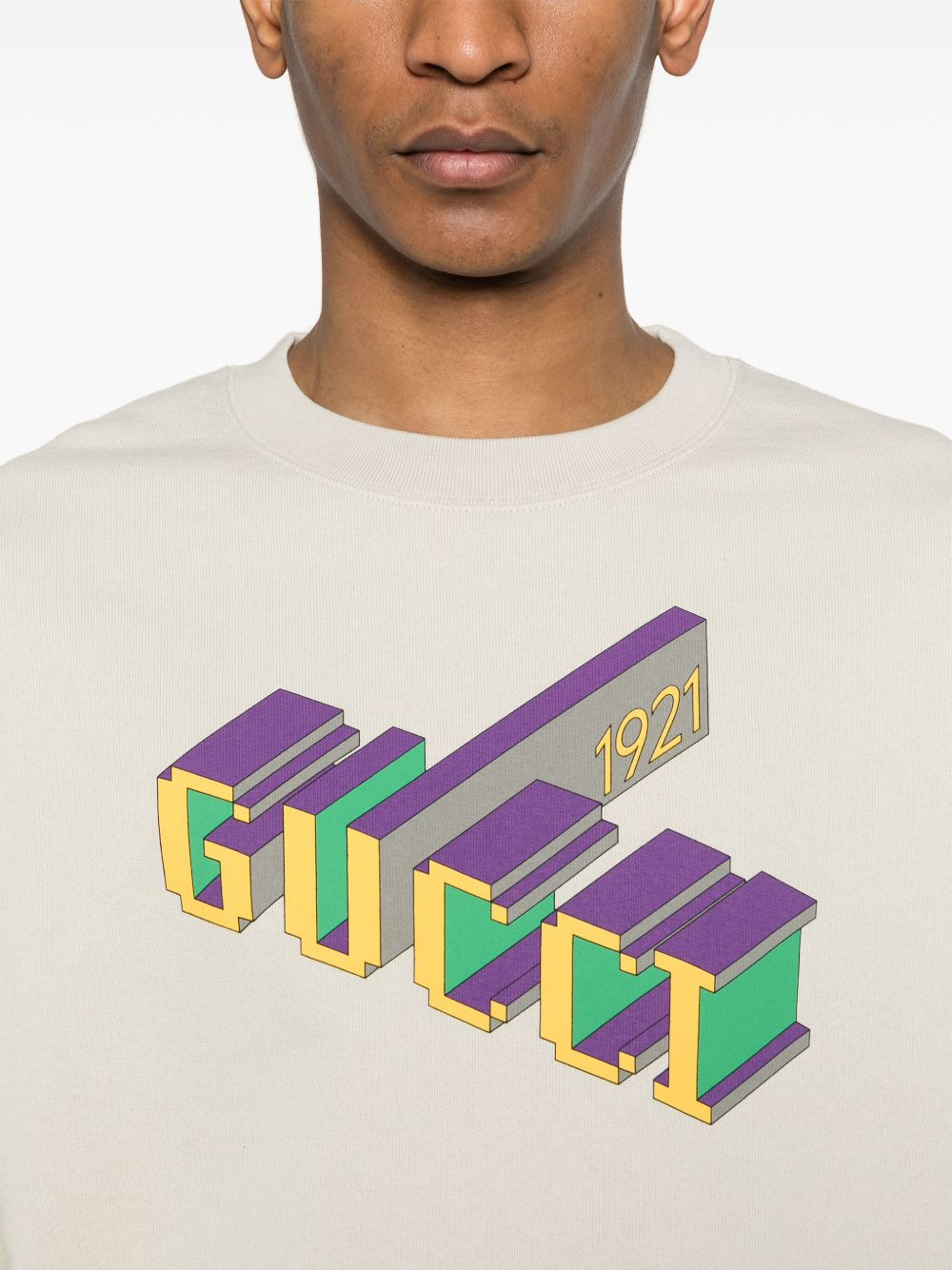 logo-print cotton sweatshirt - 5