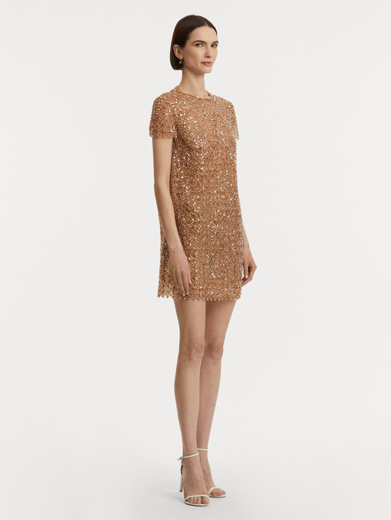 FLORAL GRID EMBROIDERED SHIFT DRESS 4