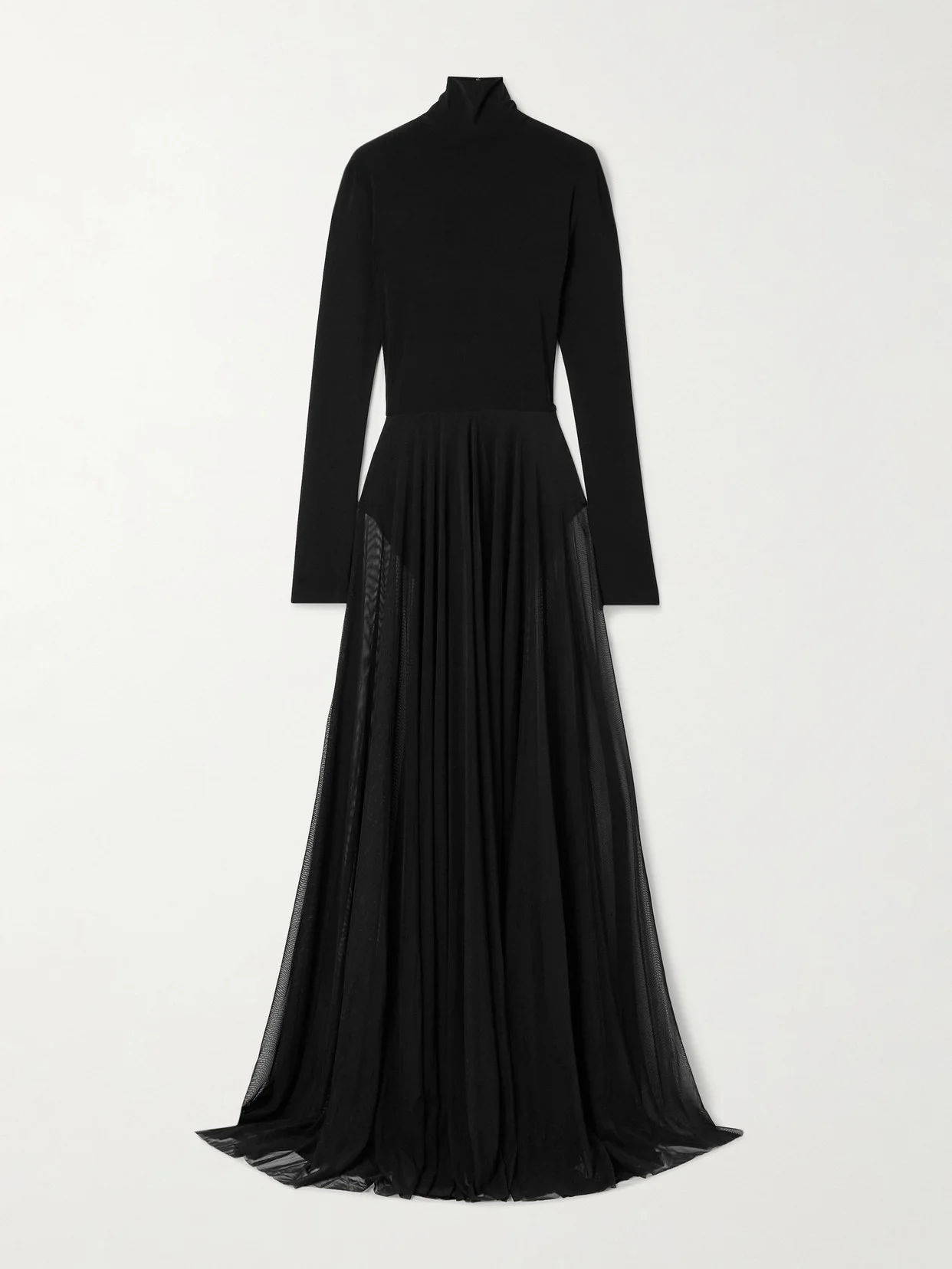 Stretch-jersey And Mesh Turtleneck Gown - 1