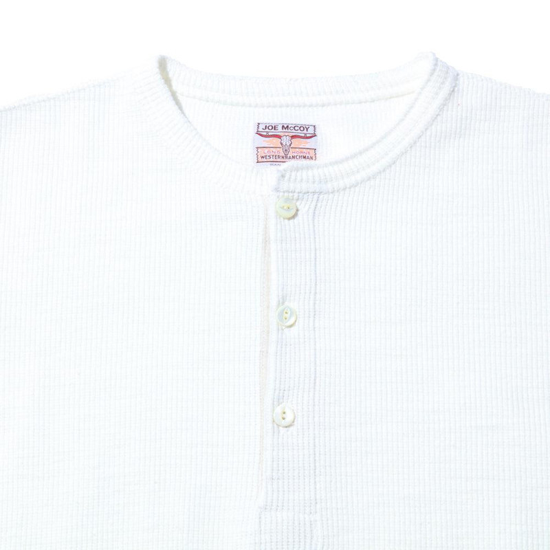 The Real McCoys The Real McCoy's Western Cardigan Stitch Henley White outlook