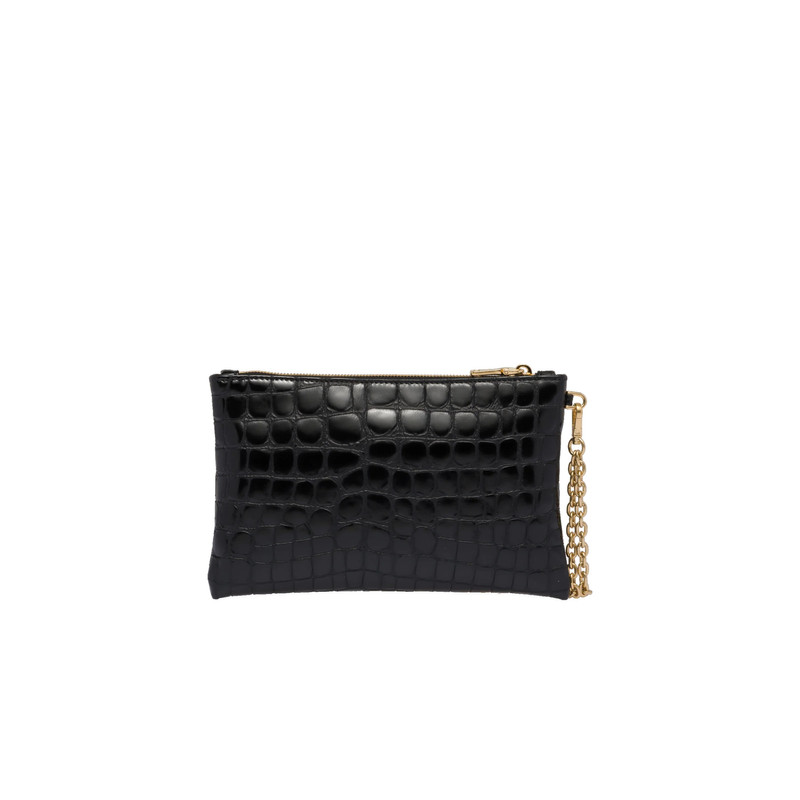 Croco-print leather pouch 4