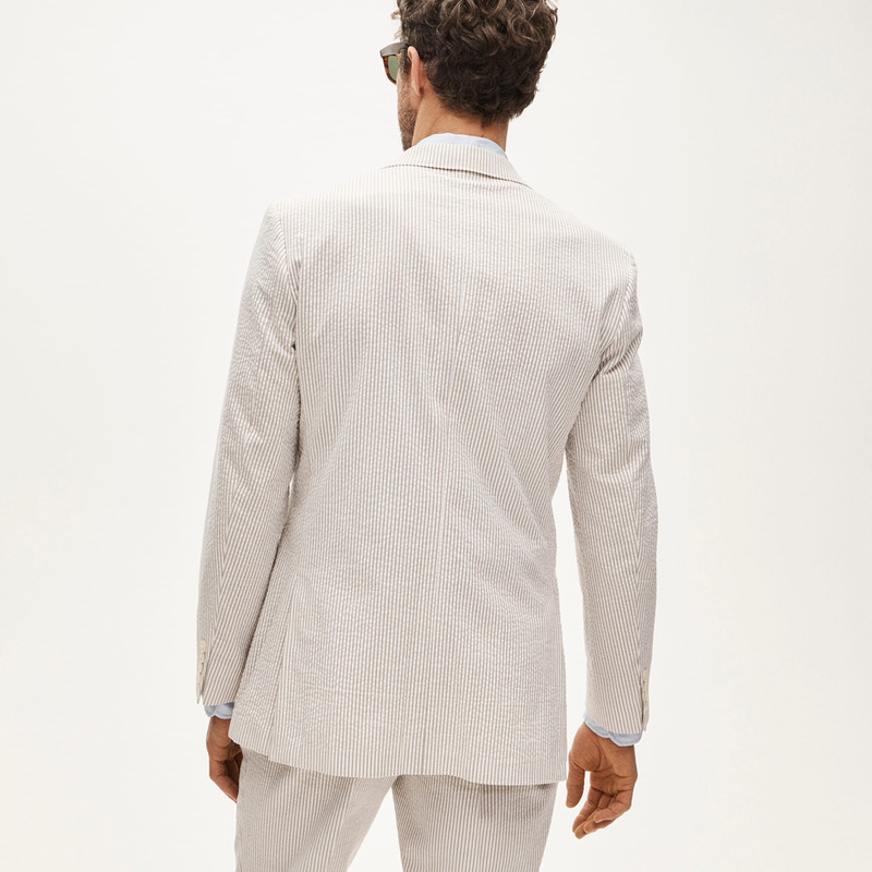 Ludlow Slim-fit suit jacket in cotton seersucker 5
