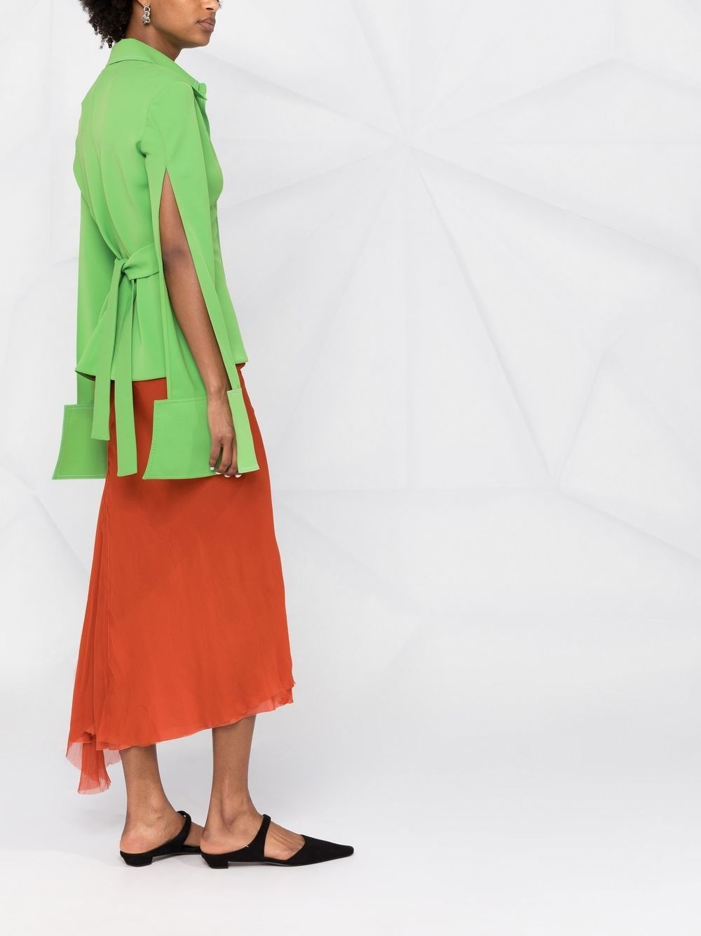 oversized cuffs ruched shirt - 4