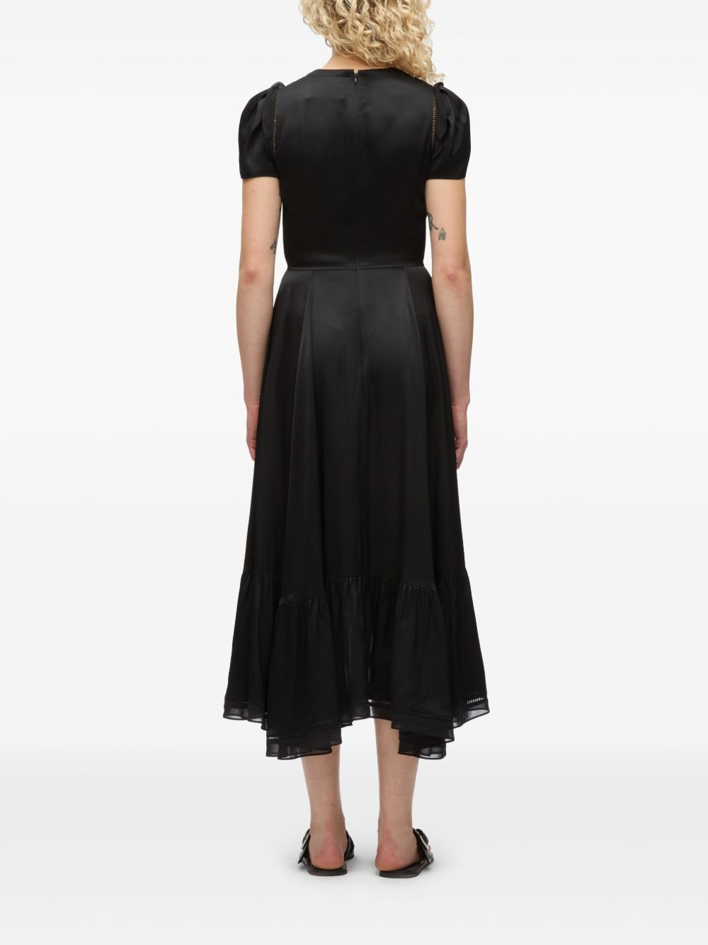 tulip-sleeved midi dress - 5