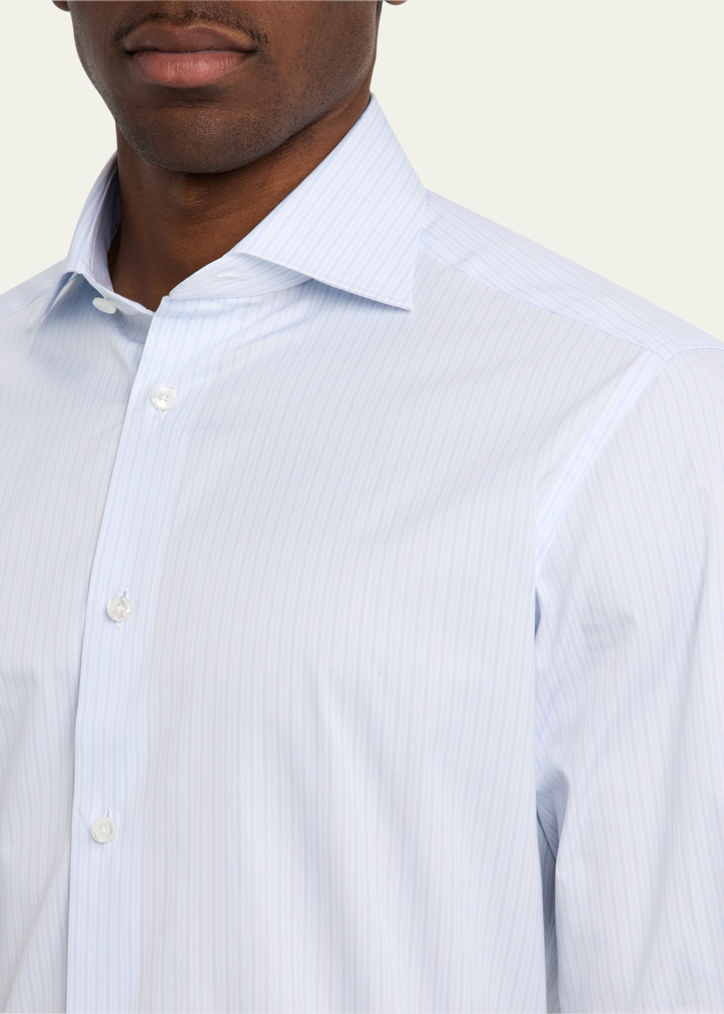 Men's Trecapi Cotton Multi-Stripe Dress Shirt - 5