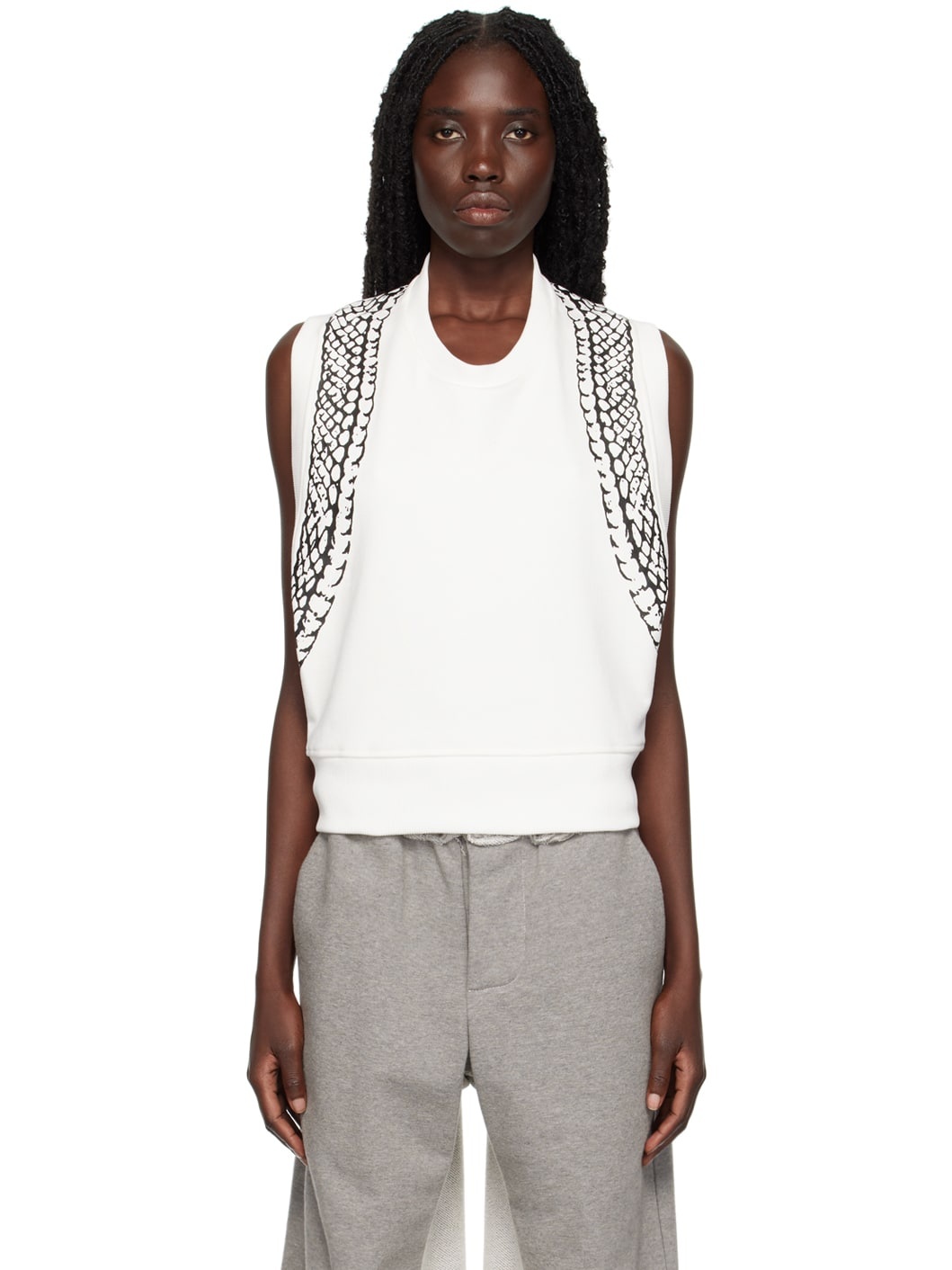 MM6 Maison Margiela Off-White Graphic Sweatshirt | REVERSIBLE 