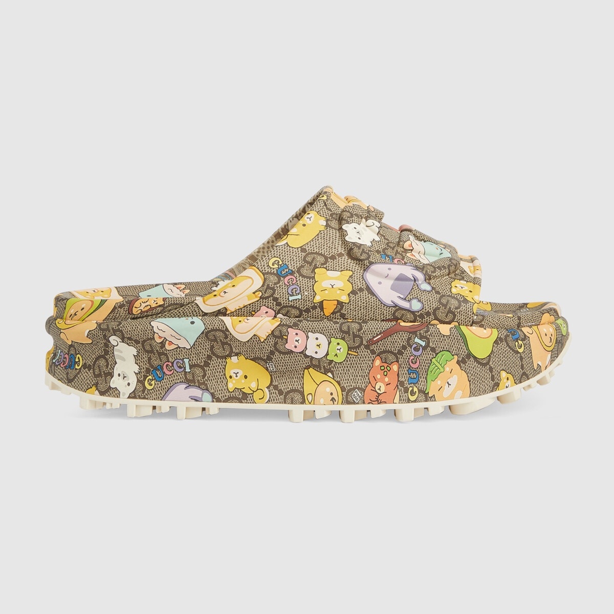 Gucci animal print rubber slide sandal - 1