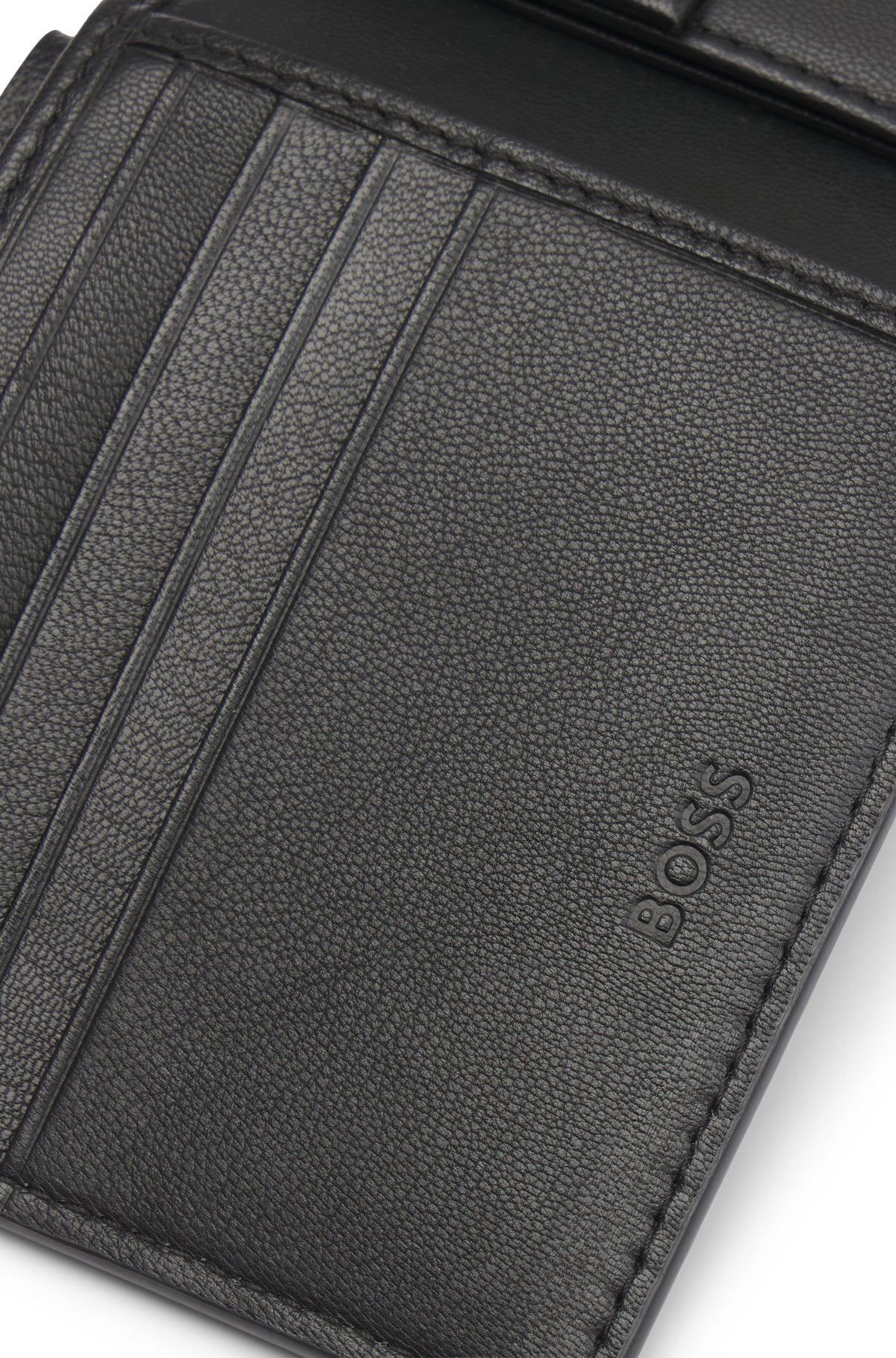 LEATHER FOLDING WALLET WITH GEOMETRIC LOGOS - 3
