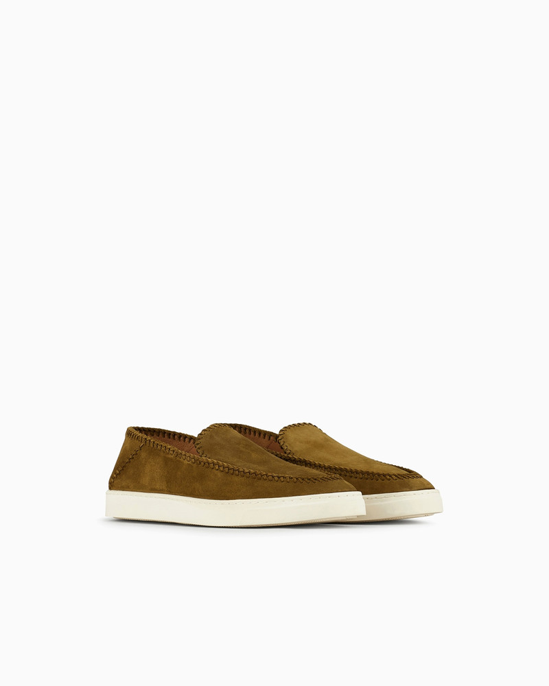 GIORGIO ARMANI Galleria 3 suede slip-ons outlook