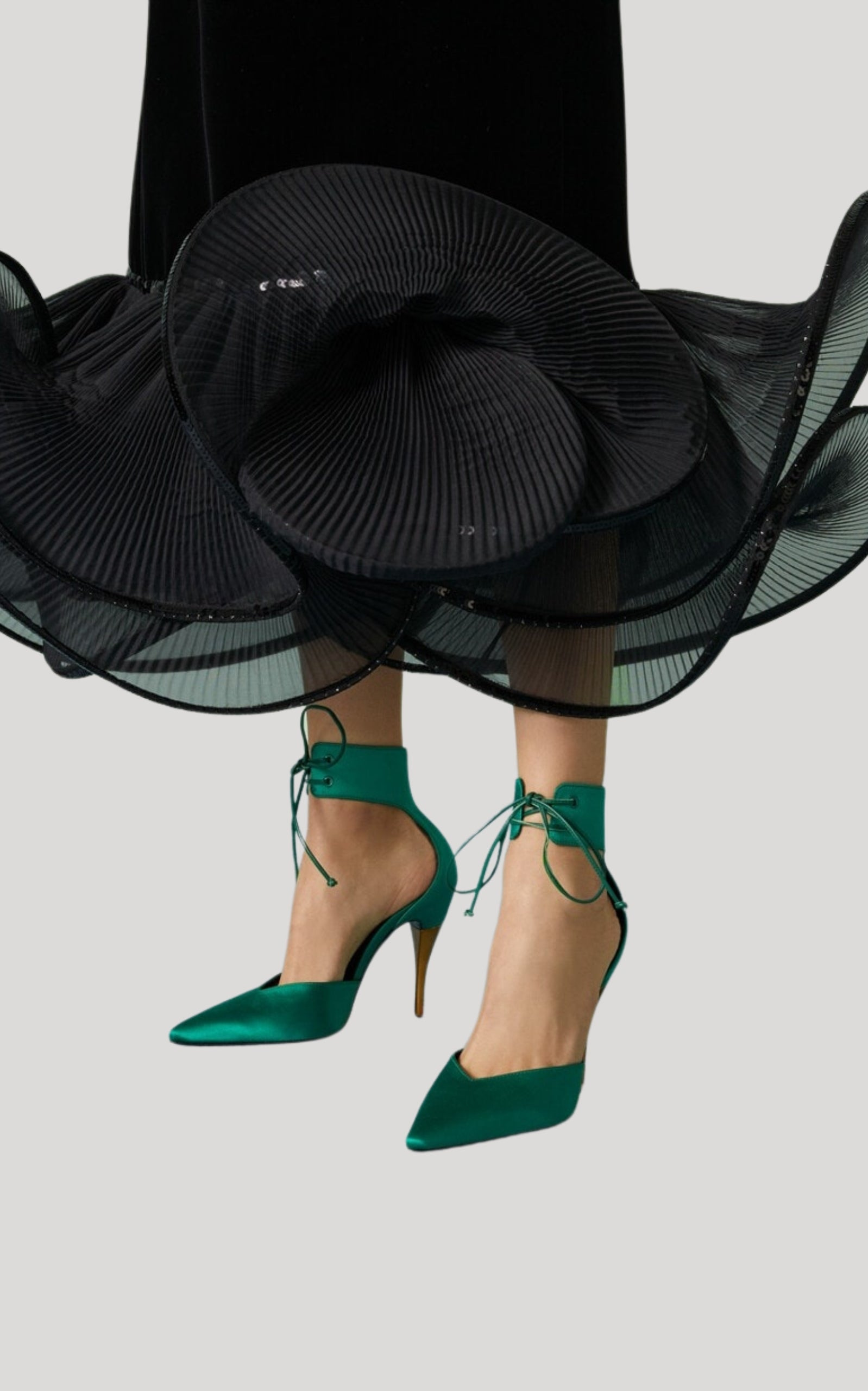 Lace-up satin Pump - 2