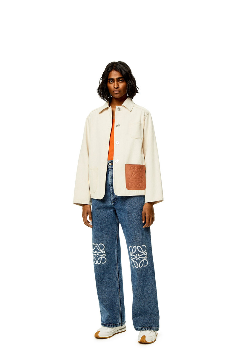 Workwear jacket in cotton and linen 2