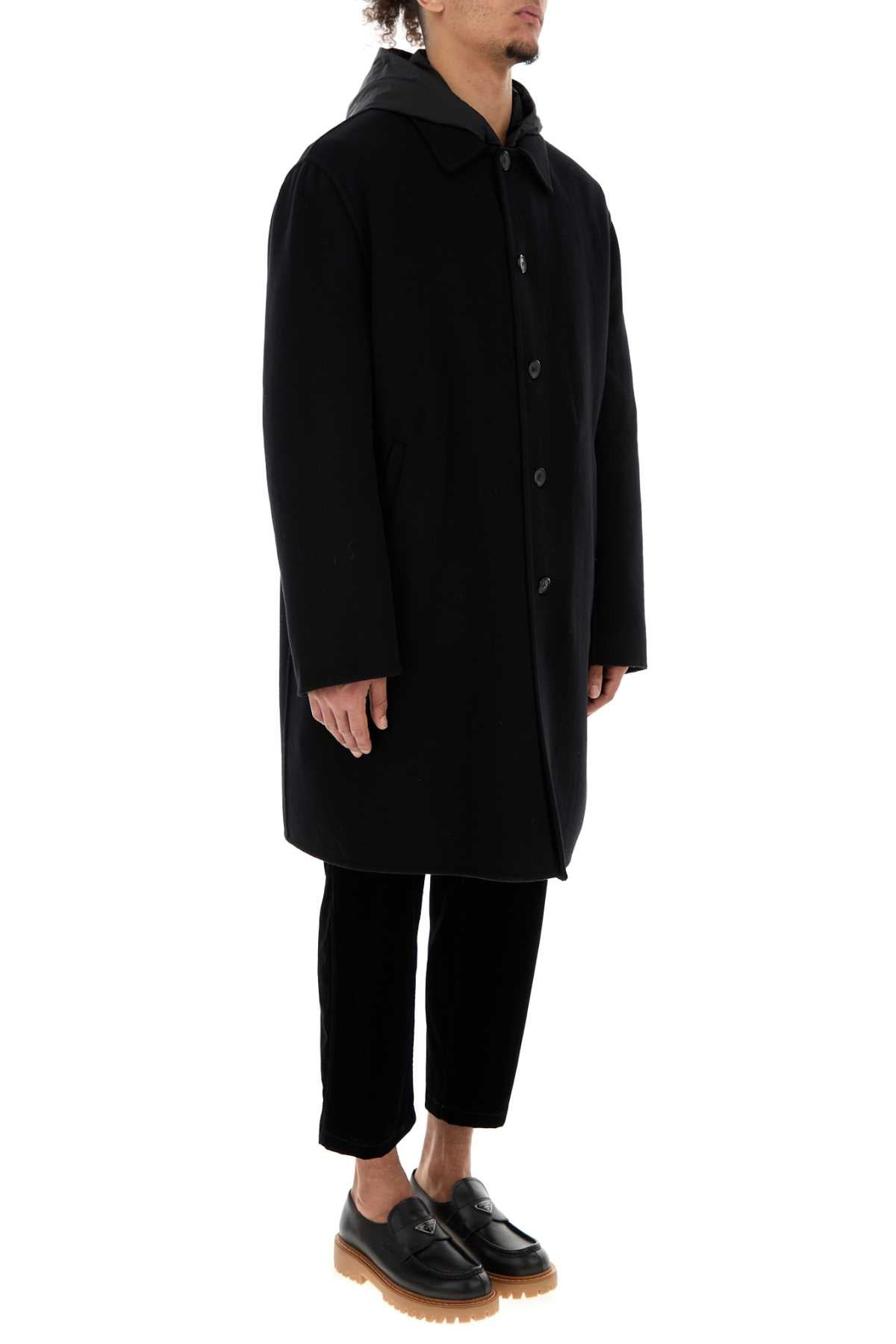 Prada Men Black Cashmere Coat - 3