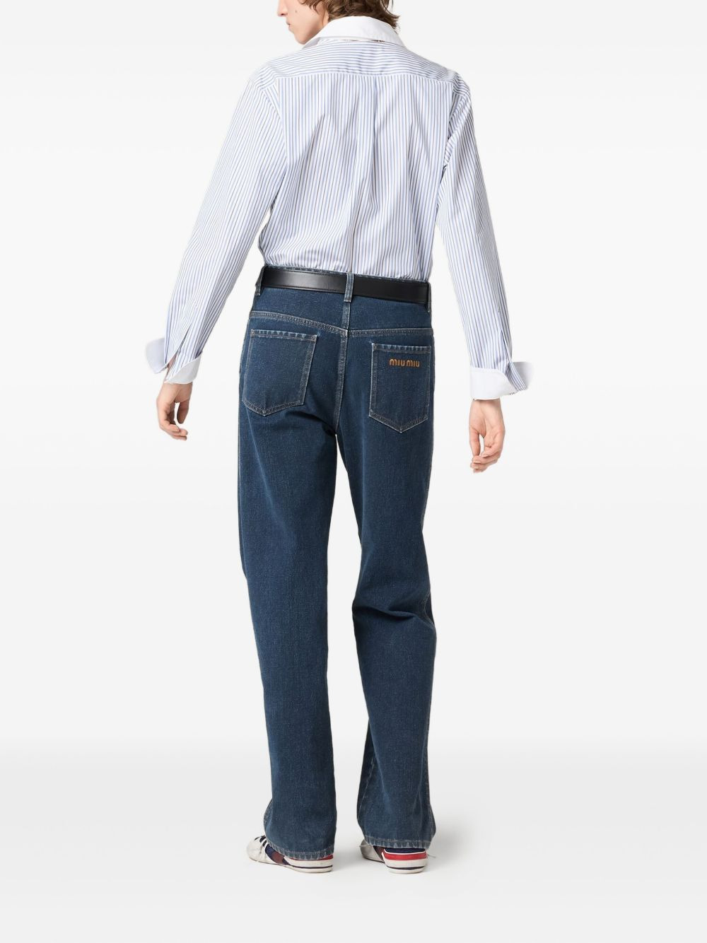 striped logo-embroidered shirt - 2