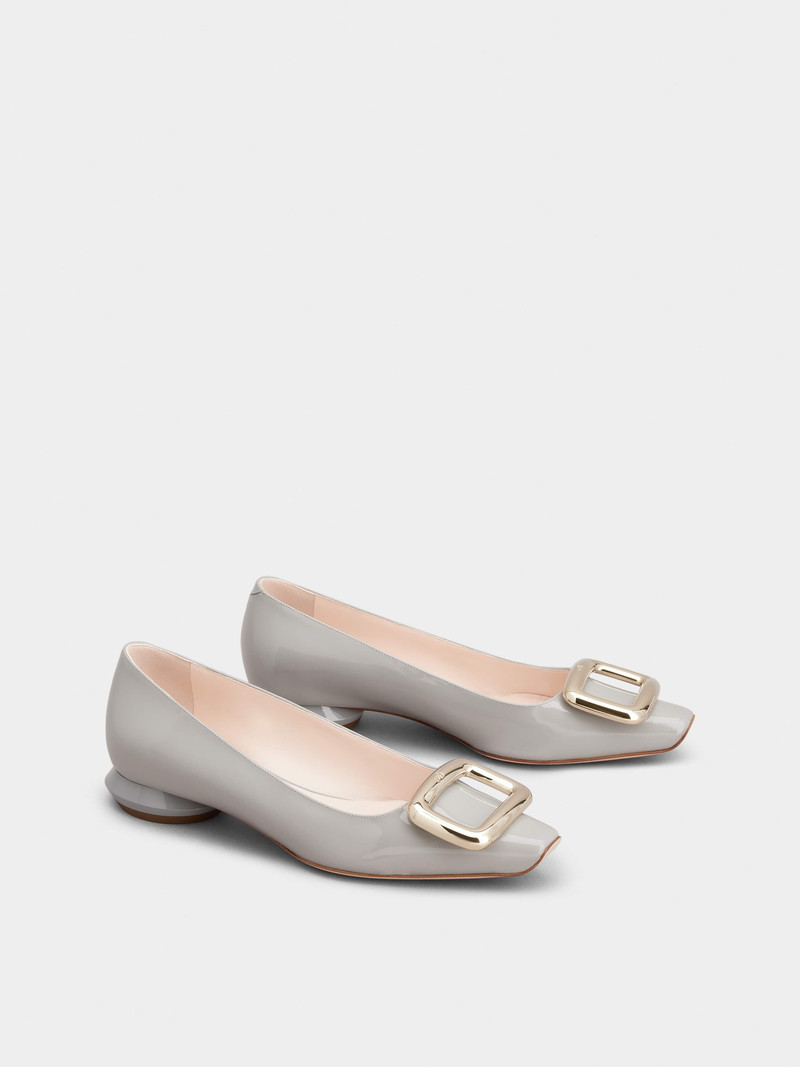 Viv' Choc Metal Buckle Ballerinas in Patent Leather 2