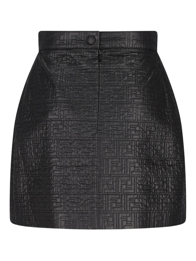 logo-pattern quilted short skirt 1