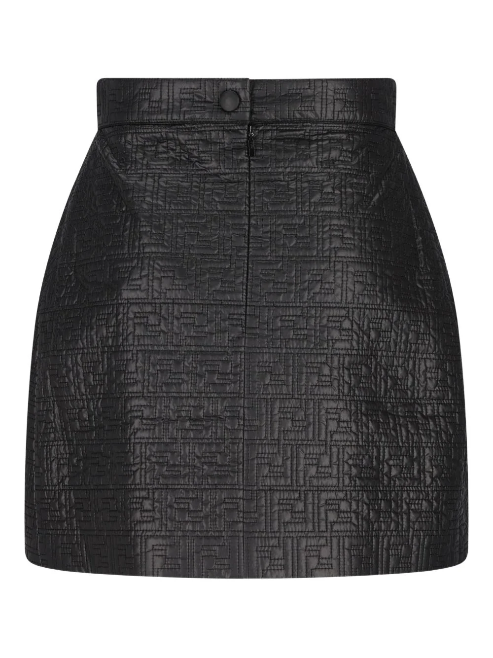 logo-pattern quilted short skirt - 1