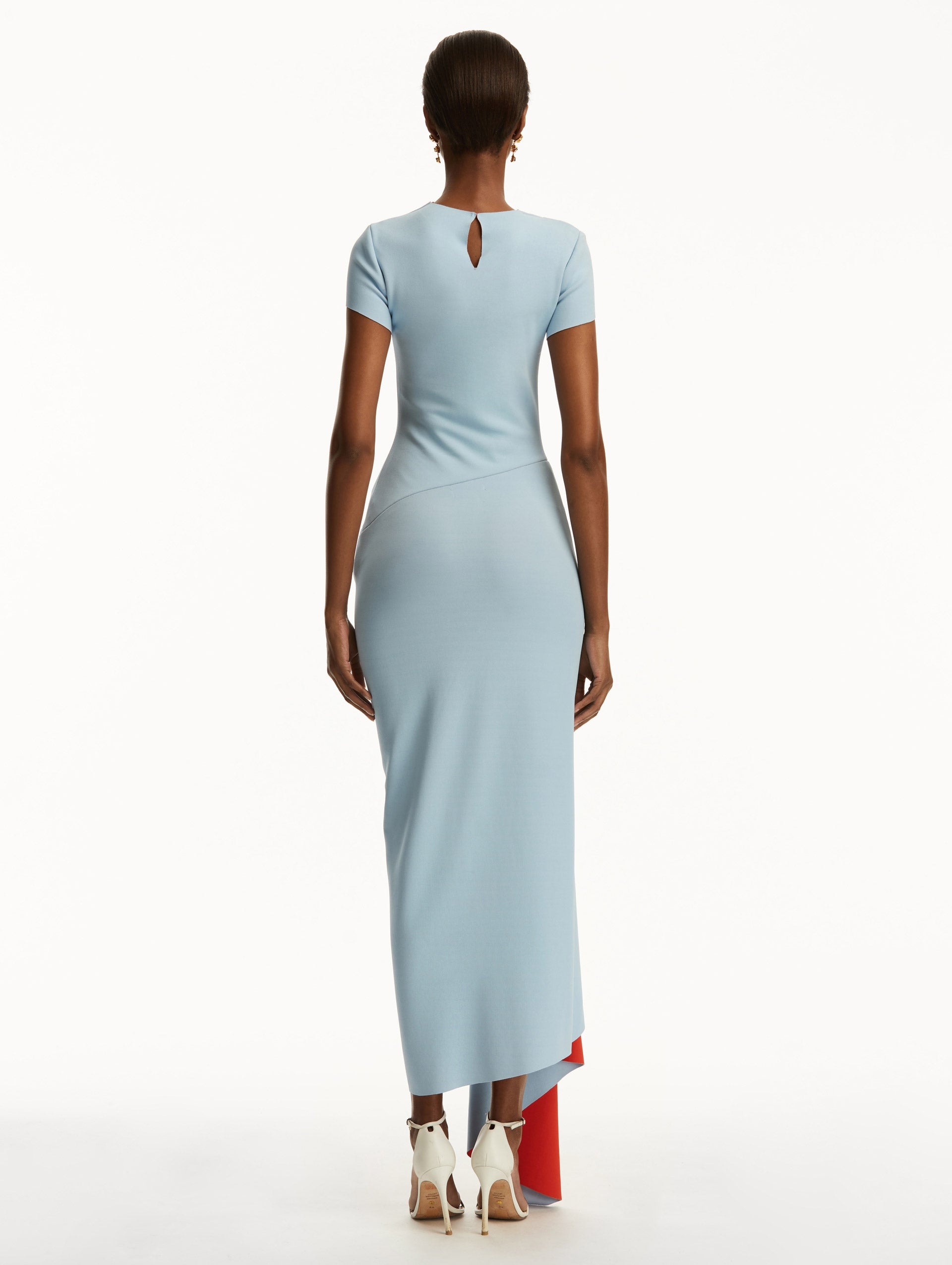 TWO-TONE JERSEY ASYMMETRICAL DRESS - 3