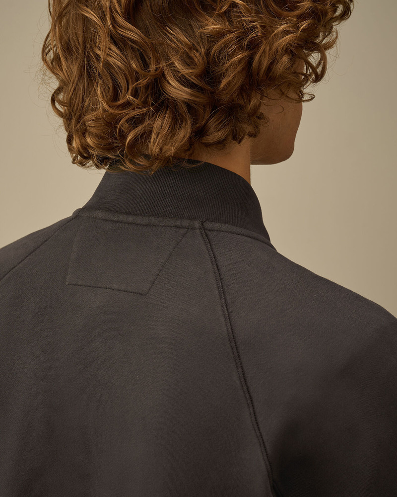 Brushed and Emerized Diagonal Fleece Bomber Full Zip Sweatshirt 6